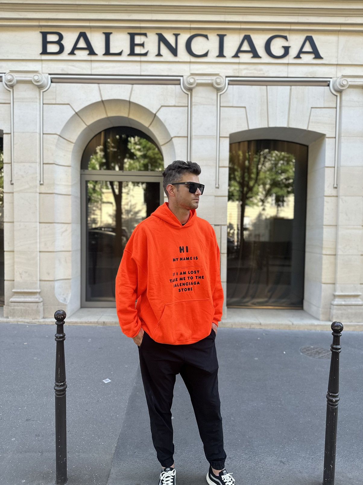 Balenciaga Hi My Name is print hoodie