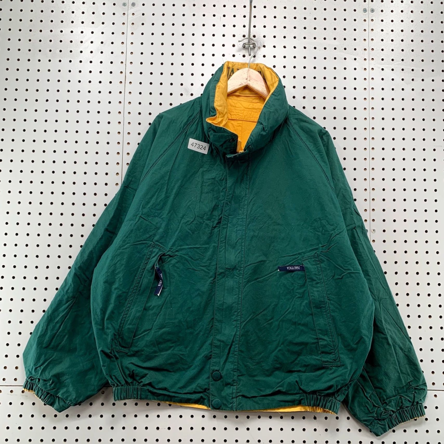 Nautica VINTAGE Nautica Reversible Jacket Mens XL Green Yellow Nautical Lightweight Size US XL / EU 56 / 4 - 3 Thumbnail