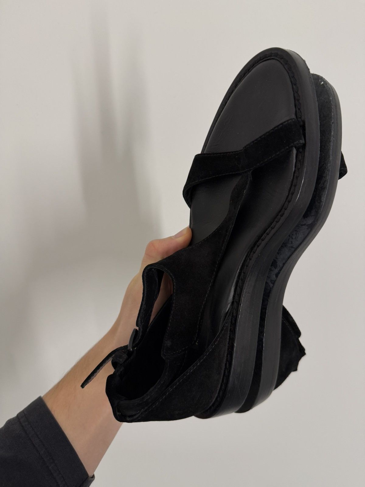 Ann Demeulemeester Ann Demeulemeester Velour Leather Sandals Size US 7 / IT 37 - 9 Thumbnail