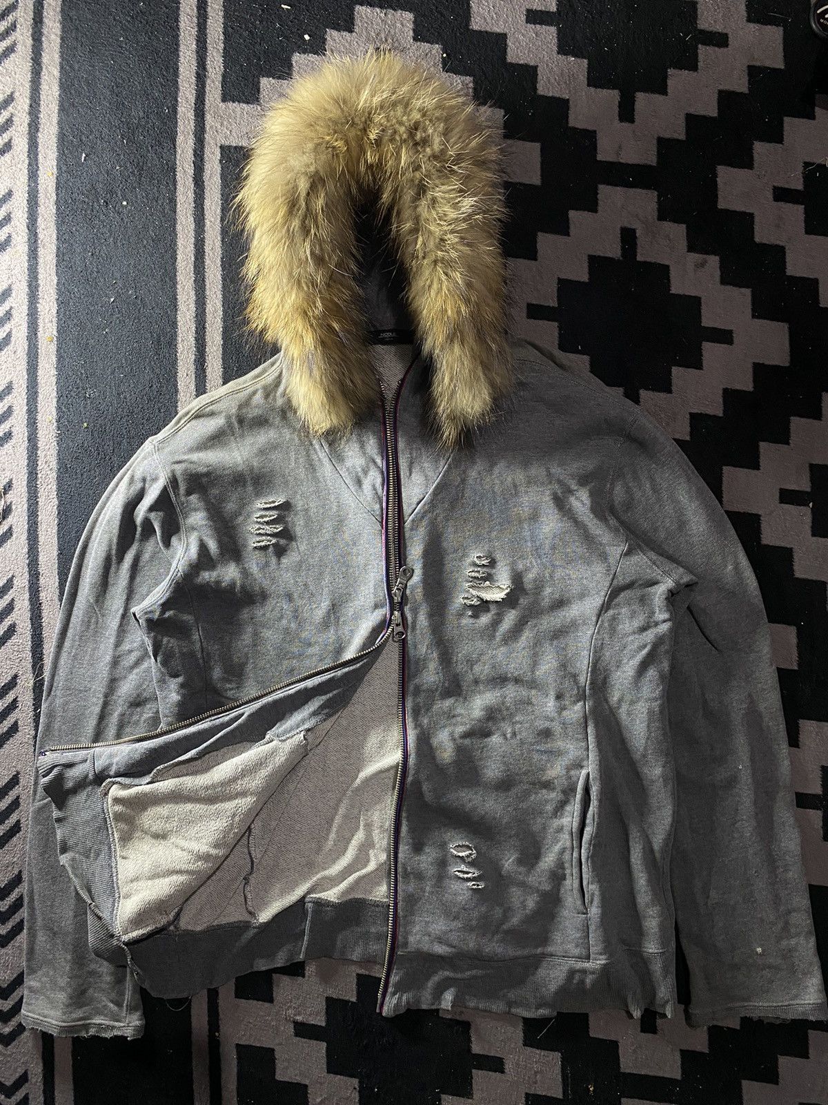 Beauty Beast × If Six Was Nine × Le Grande Bleu (L.G.B.) Vintage ifsixwasnine style NICOLE fur Distressed zip hoodie Size US L / EU 52-54 / 3 - 2 Thumbnail