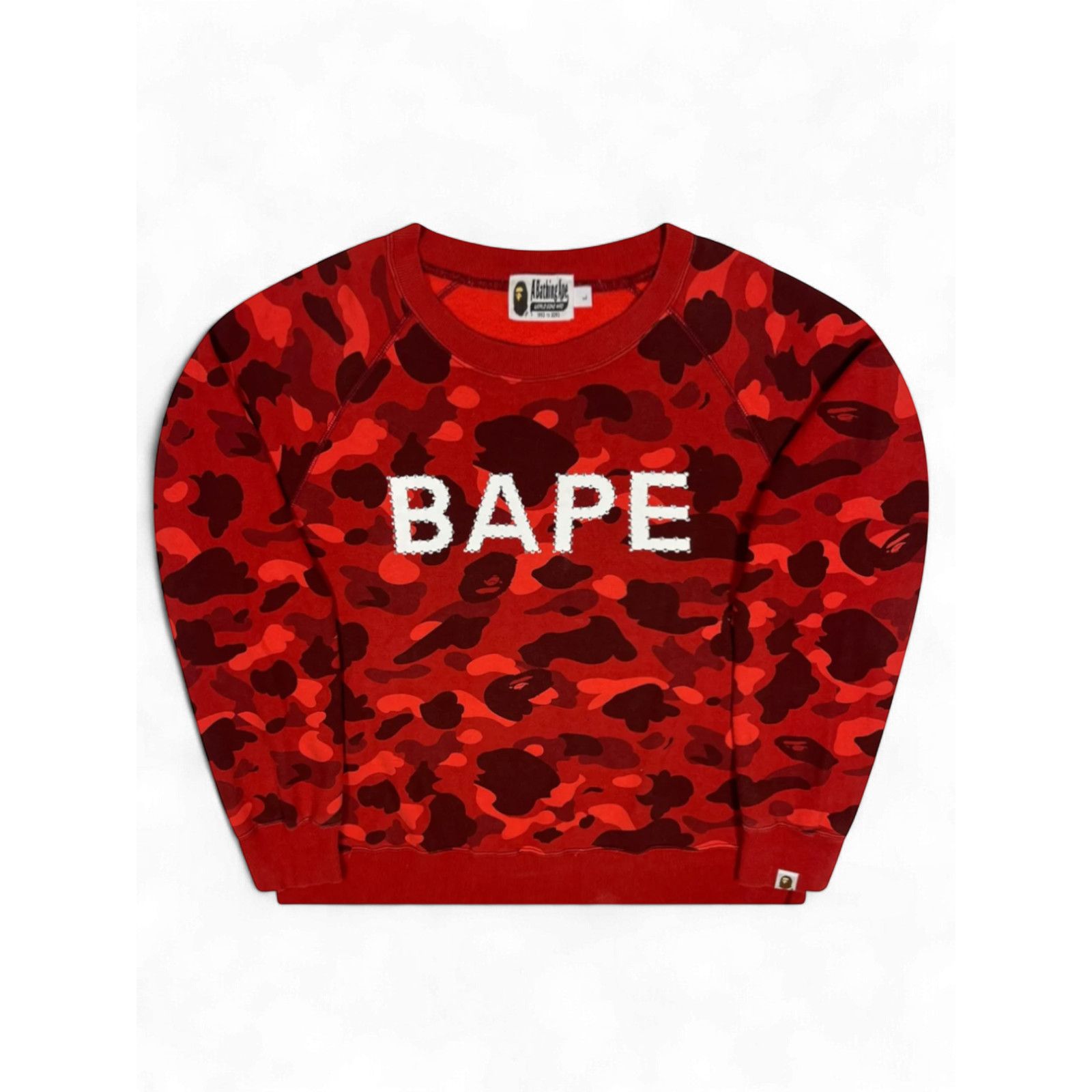 Bape BAPE x Swarovski Red Crazy Camo Crewneck Size US L / EU 52-54 / 3 - 1 Thumbnail