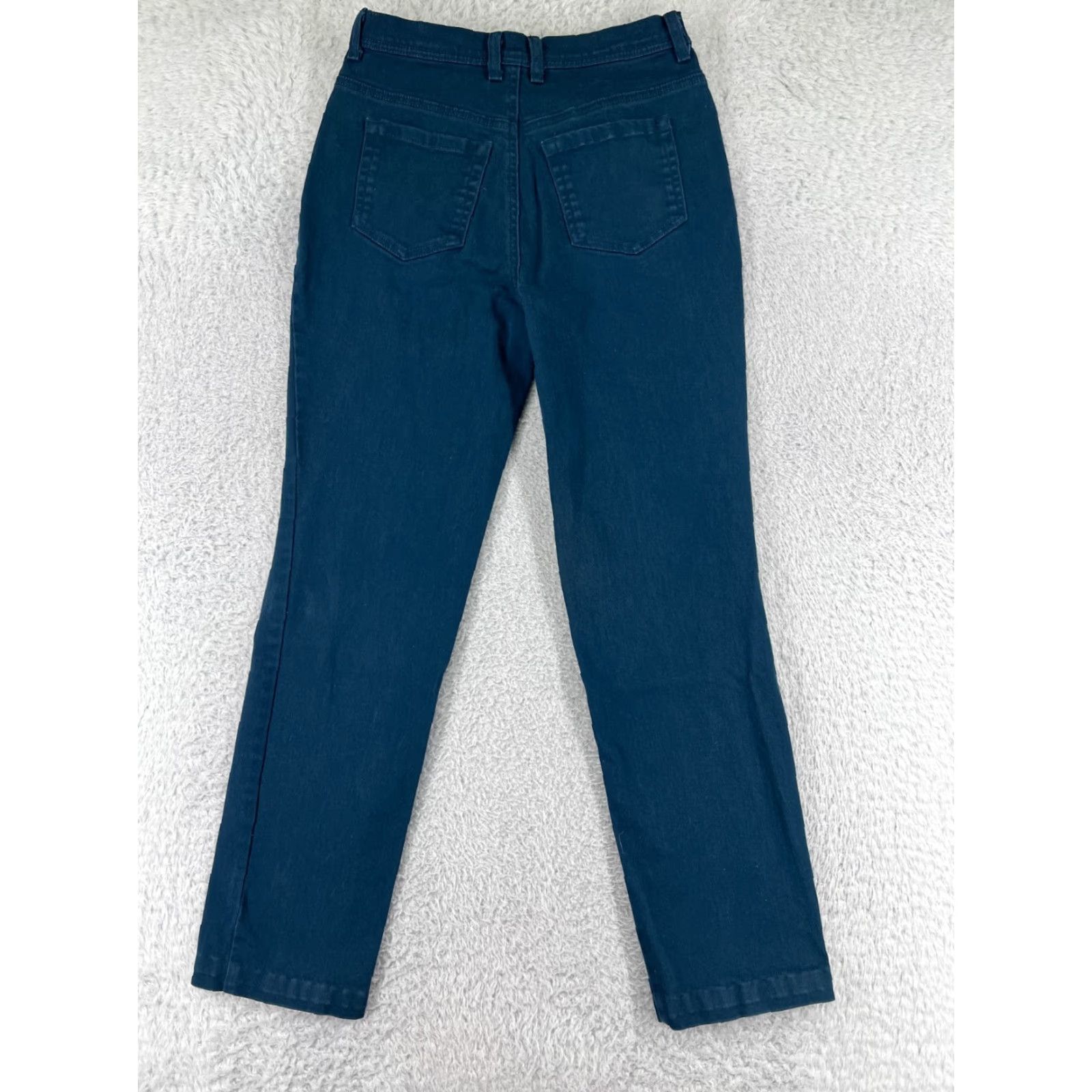Vintage Style&co. Jeans Womens 4 Blue Denim Tapered Leg Stretch Cotton Blend Regular Rise High Zip Pocket 5-Pocket Design Adult Womens Jeans Size 27" / US 4 / IT 40 - 2 Thumbnail