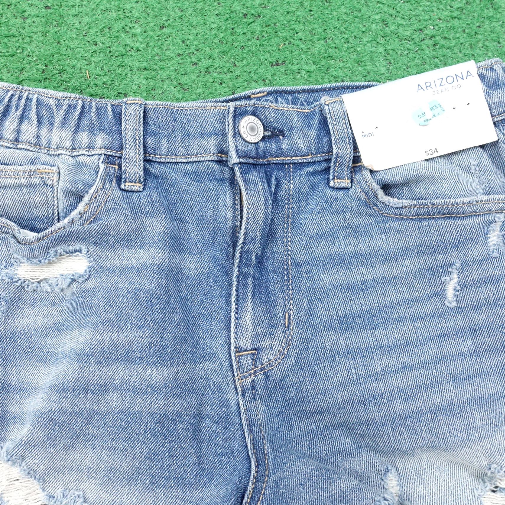 Vintage Arizona Jeans Women's High-Rise Denim Shorts Size 0 Blue Casual Summer 2020s Size 25" / US 0 / IT 36 - 2 Thumbnail