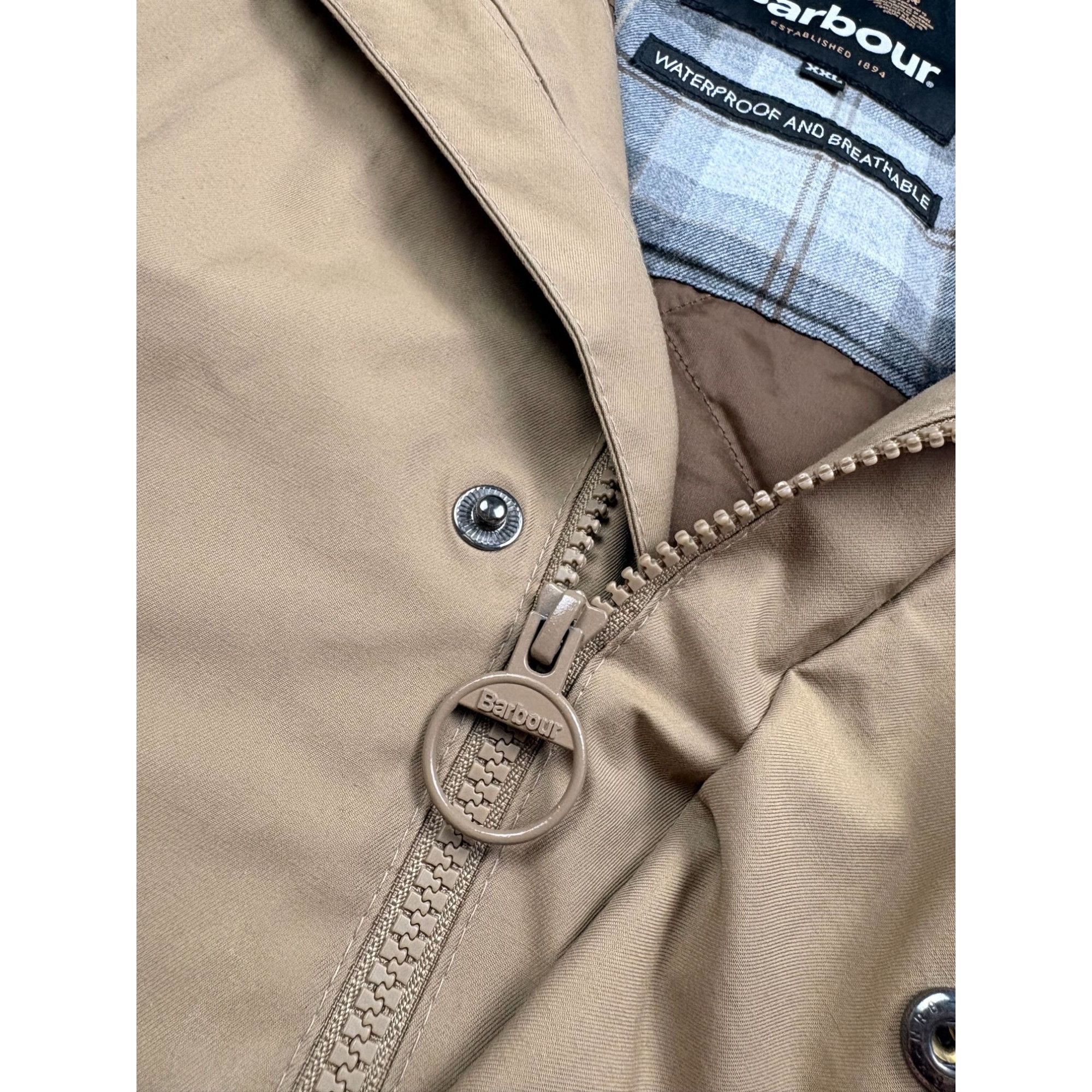 Barbour Barbour Mens Beige Waxed Cotton Jacket W/ Corduroy Collar & Size US XXL / EU 58 / 5 - 15 Thumbnail