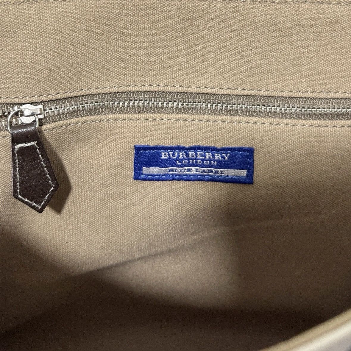 Burberry Burberry Blue Label Plaid Beige Canvas Tote Bag Size ONE SIZE - 5 Thumbnail