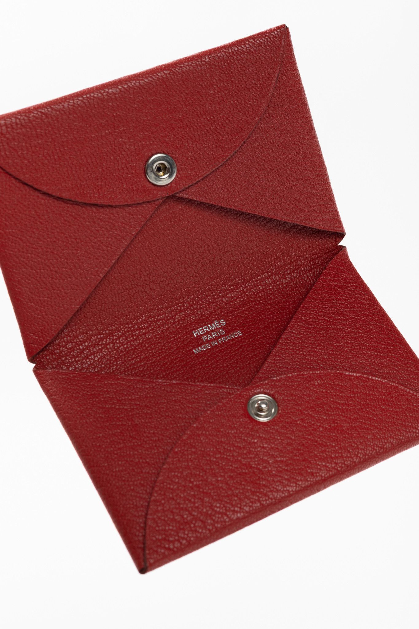 Hermes Hermes Calvi Vermillion Chevre Mysore Leather Card Holder Size ONE SIZE - 6 Thumbnail