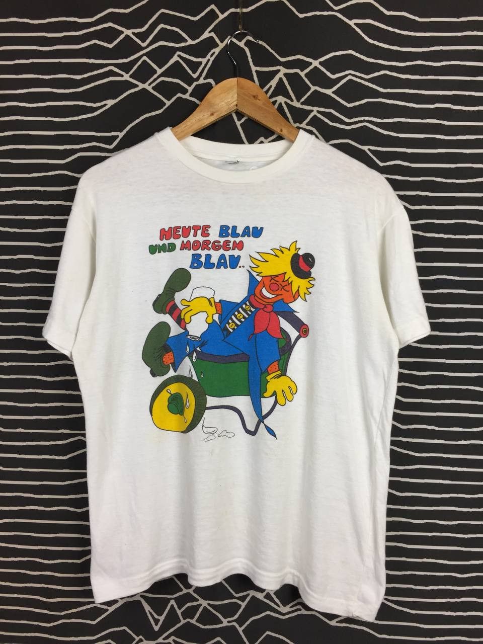 Vintage Vtg German Cartoon Beer Drunk Funny Humor Tee Size US L / EU 52-54 / 3 - 1 Thumbnail