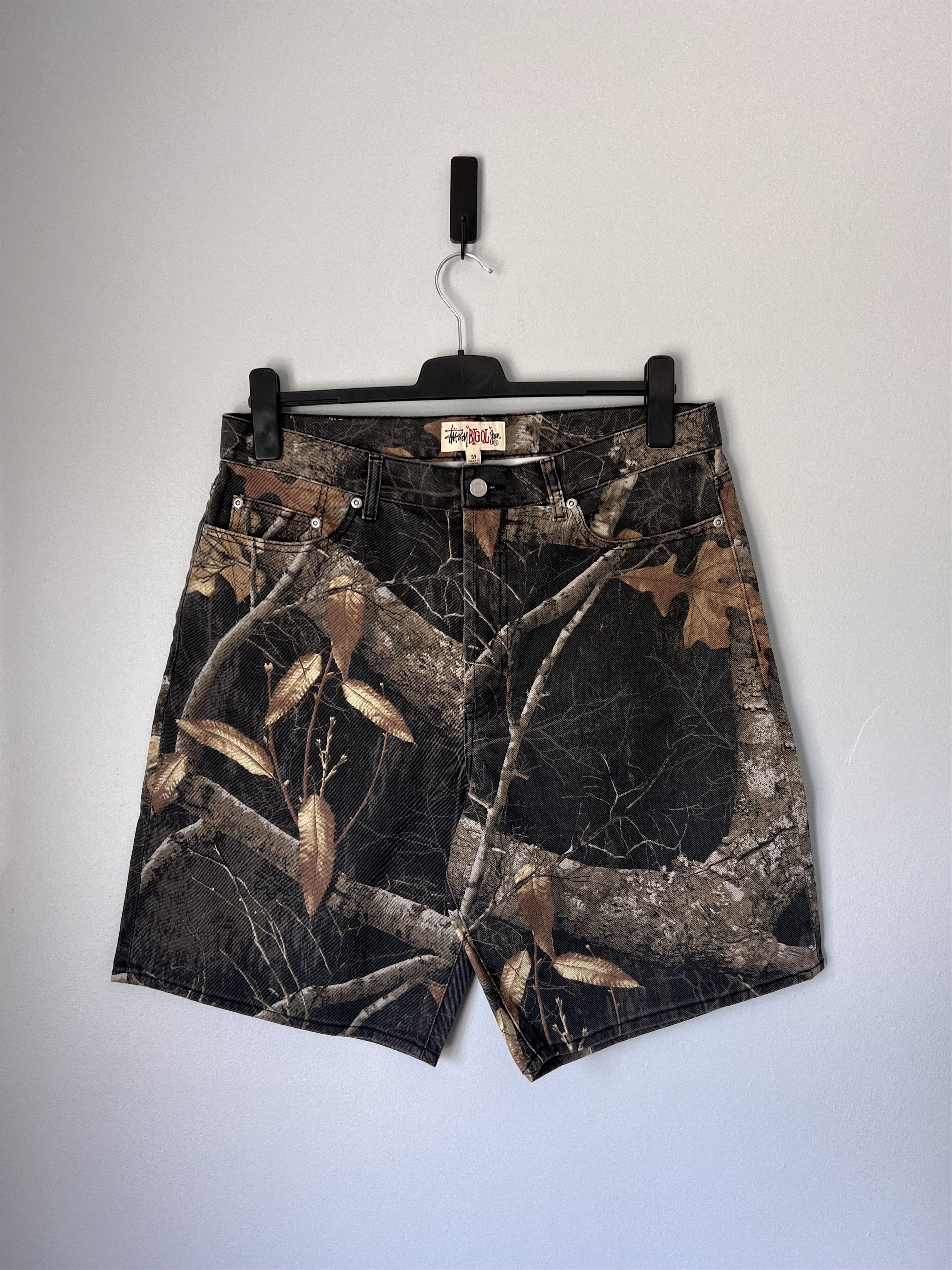 Stussy Stussy Big Ol Shorts in Black Real Tree Camo | Grailed