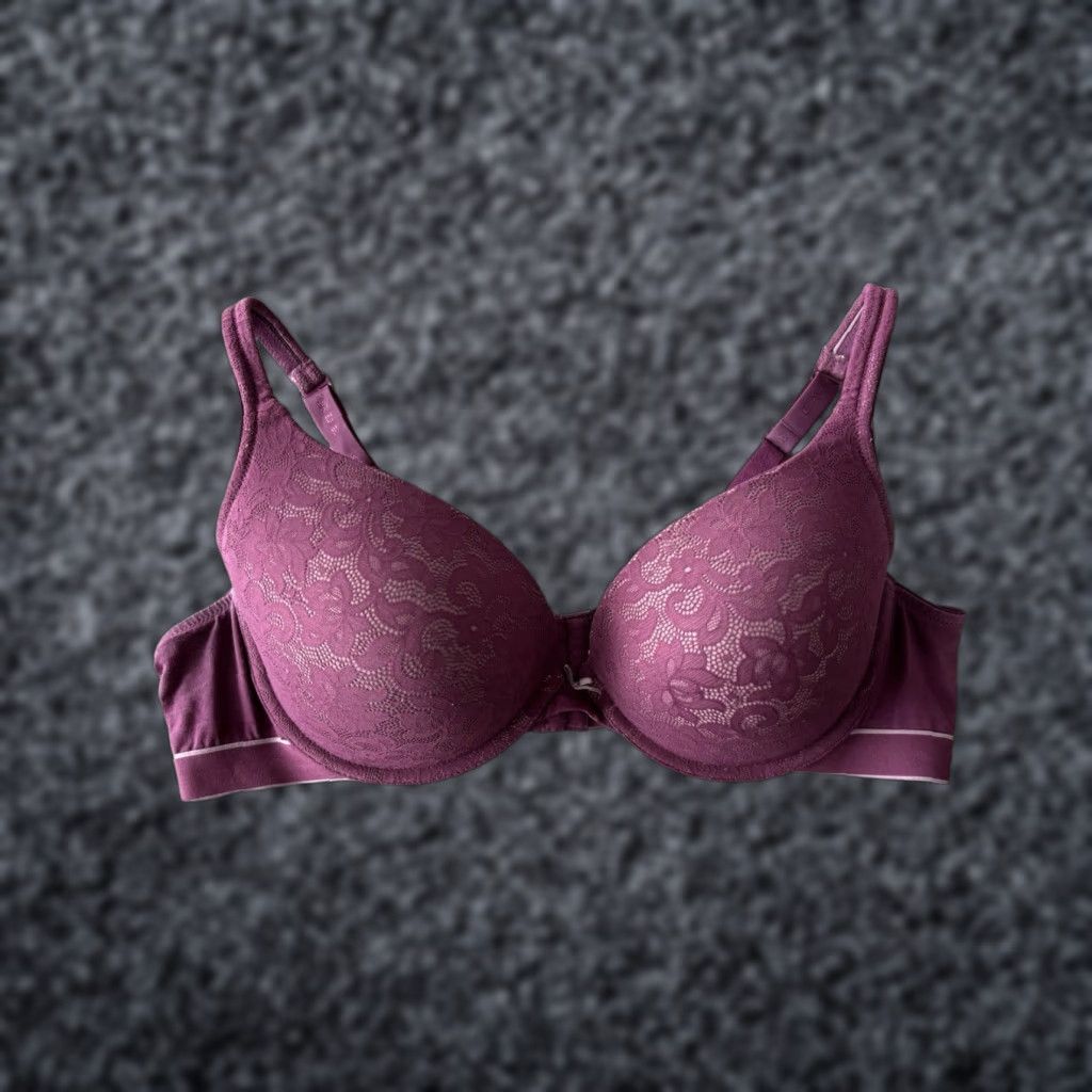 Vintage Cacique Plus Size 46C Purple Lace Padded Push Up Bra, Women's
