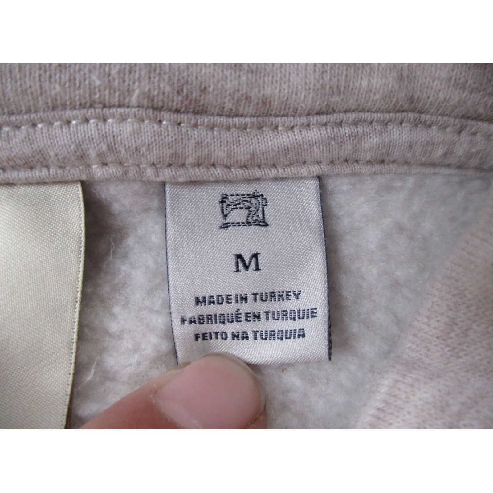 Scotch & Soda Scotch & Soda Sweatshirt Womens M Beige Cropped Henley Pullover Casual Knit Long Sleeve Logo Size M / US 6-8 / IT 42-44 - 7 Thumbnail