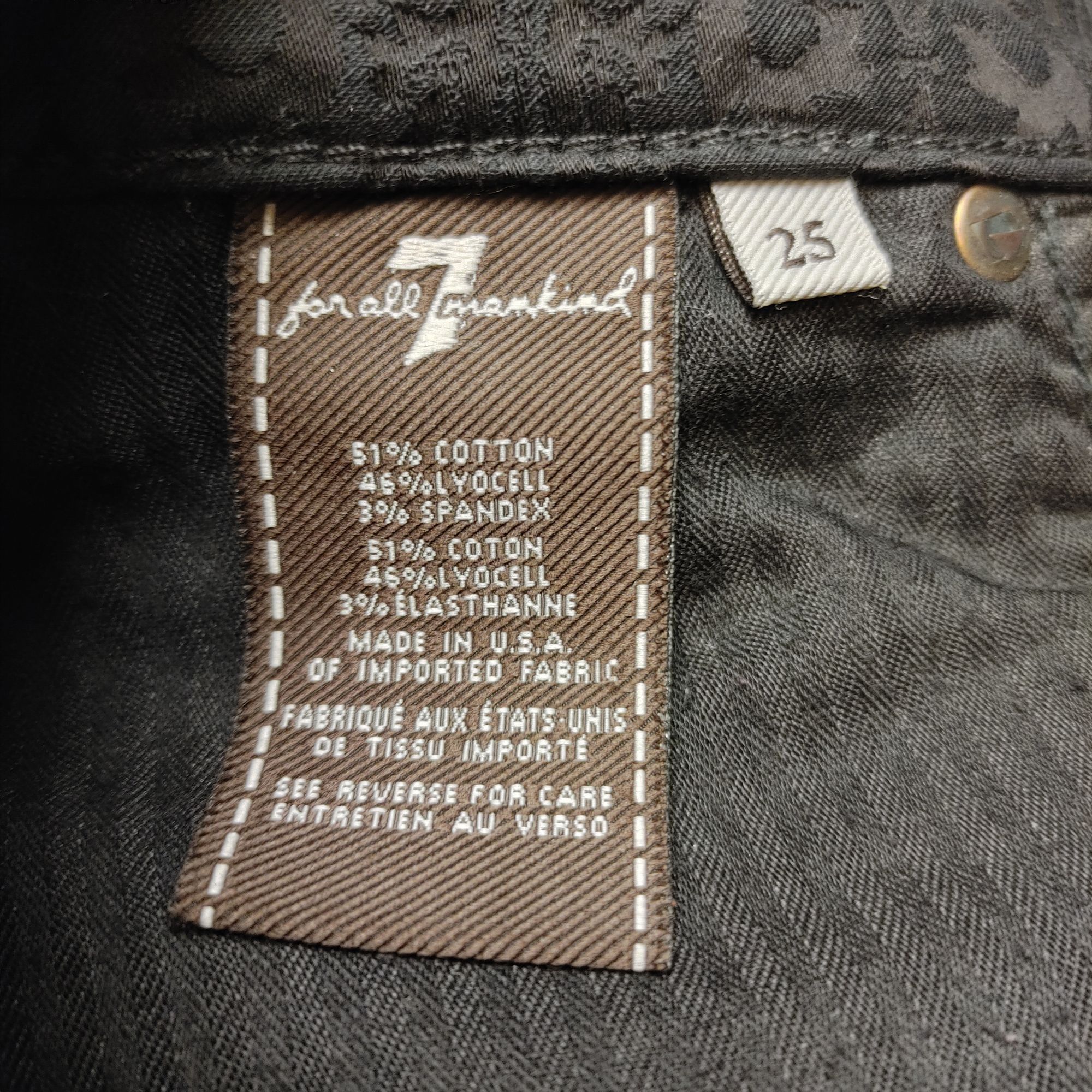 Other 7 For All Mankind Women's Black Denim Skinny Jeans Size 25 Size 25" / US 0 / IT 36 - 3 Thumbnail
