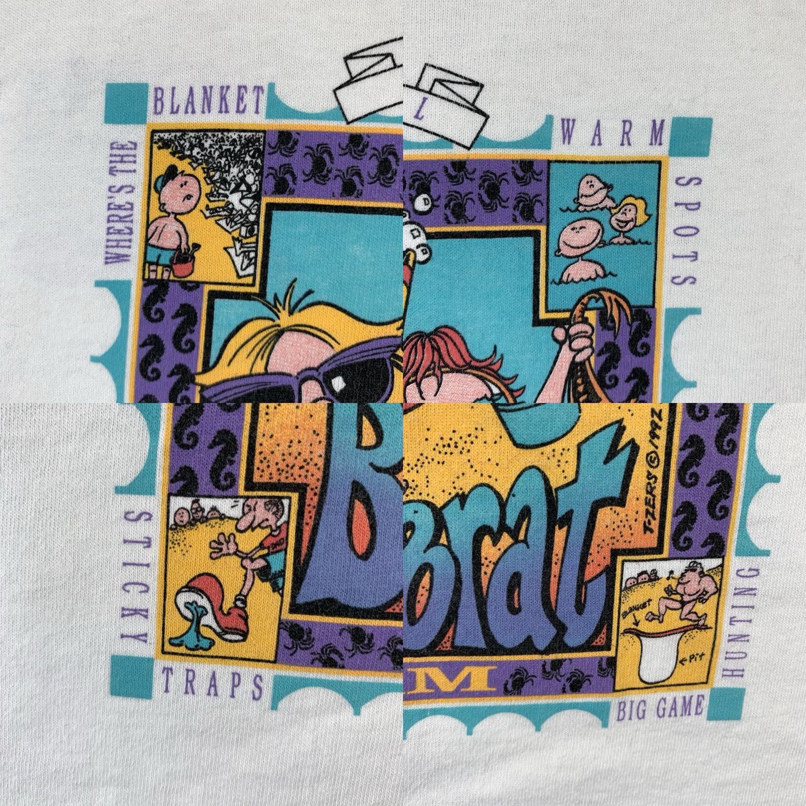 Fruit Of The Loom VINTAGE 1992 Fruit of the Loom Beach T-Shirt Mens XL Double-Sided Graphic Beach Brat Humor Retro White Size US XL / EU 56 / 4 - 8 Thumbnail