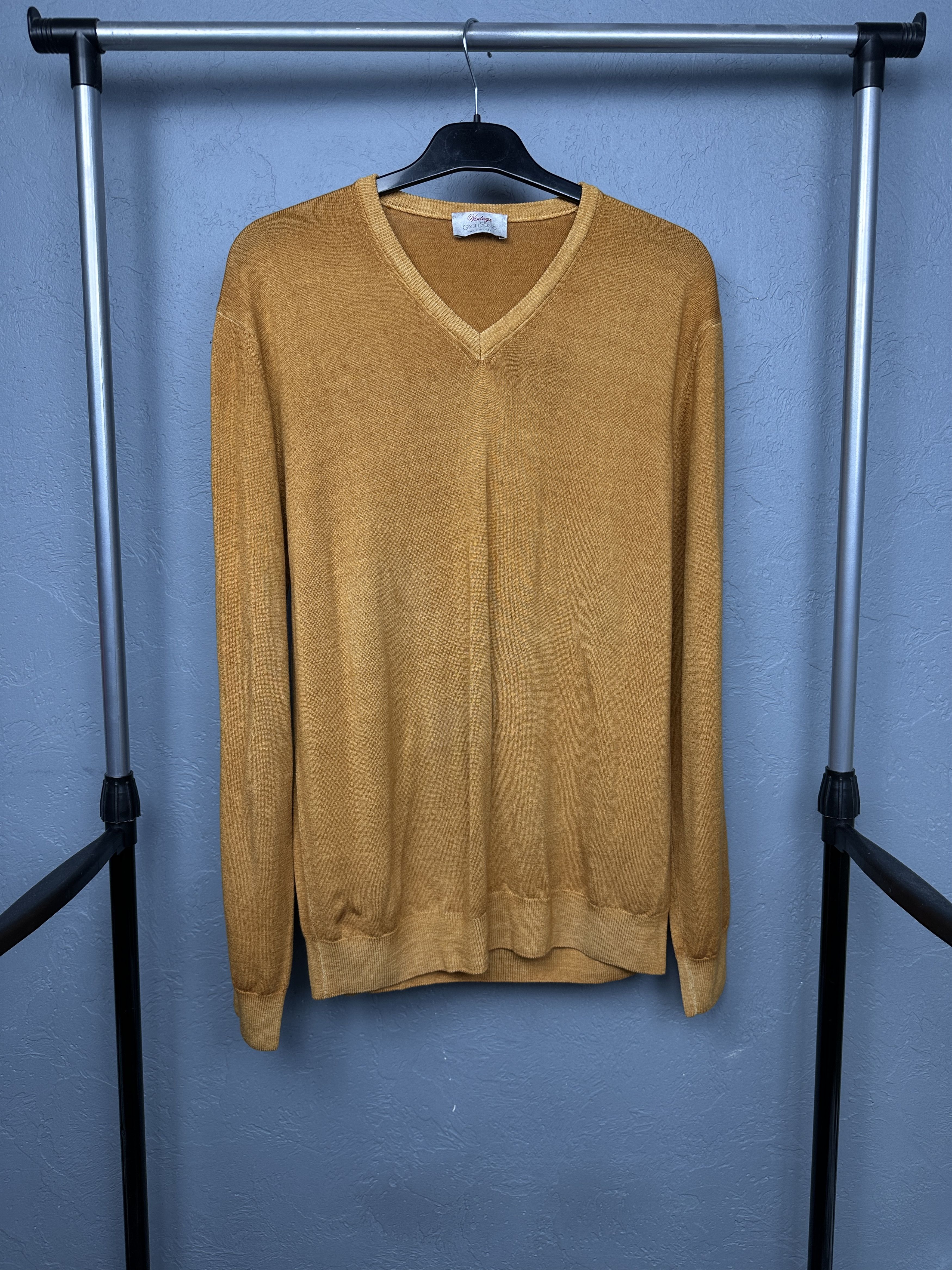 Gran Sasso Gran Sasso Vintage Mens V-Neck Wool Sweater Size US L / EU 52-54 / 3 - 1 Thumbnail