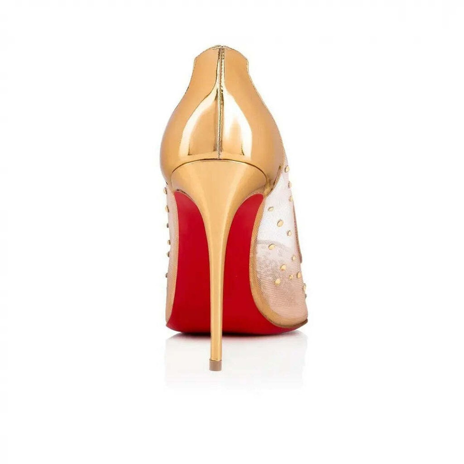 Christian Louboutin Follies Strass 100 Gold Mesh Crystal Pigalle Heel Pump 39.5 Size US 9.5 / IT 39.5 - 10 Thumbnail