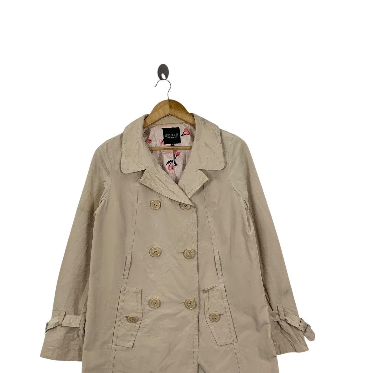 Sonia Rykiel Vintage SONIA RYKIEL PARIS Cherry Peacoat Trench Coat Jacket Size M / US 6-8 / IT 42-44 - 2 Thumbnail