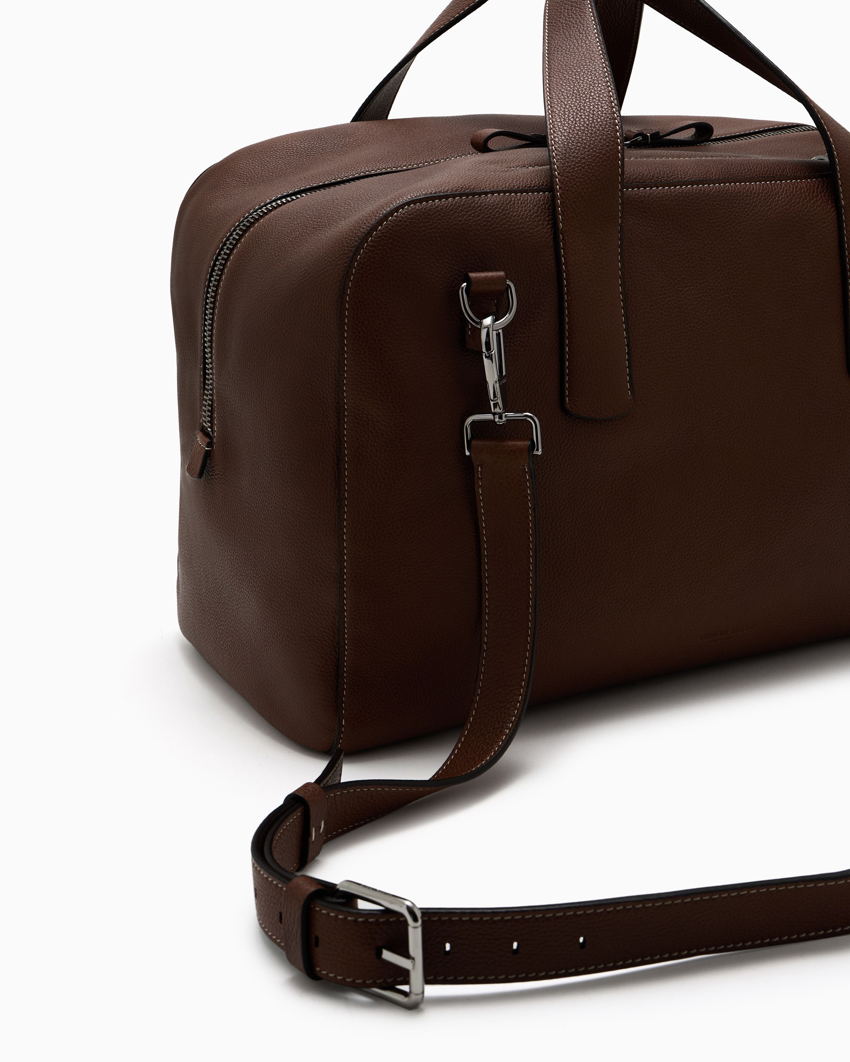 Giorgio Armani GIORGIO ARMANI Men Runway Full Grain Leather Handbag DUFEL Size ONE SIZE - 5 Thumbnail