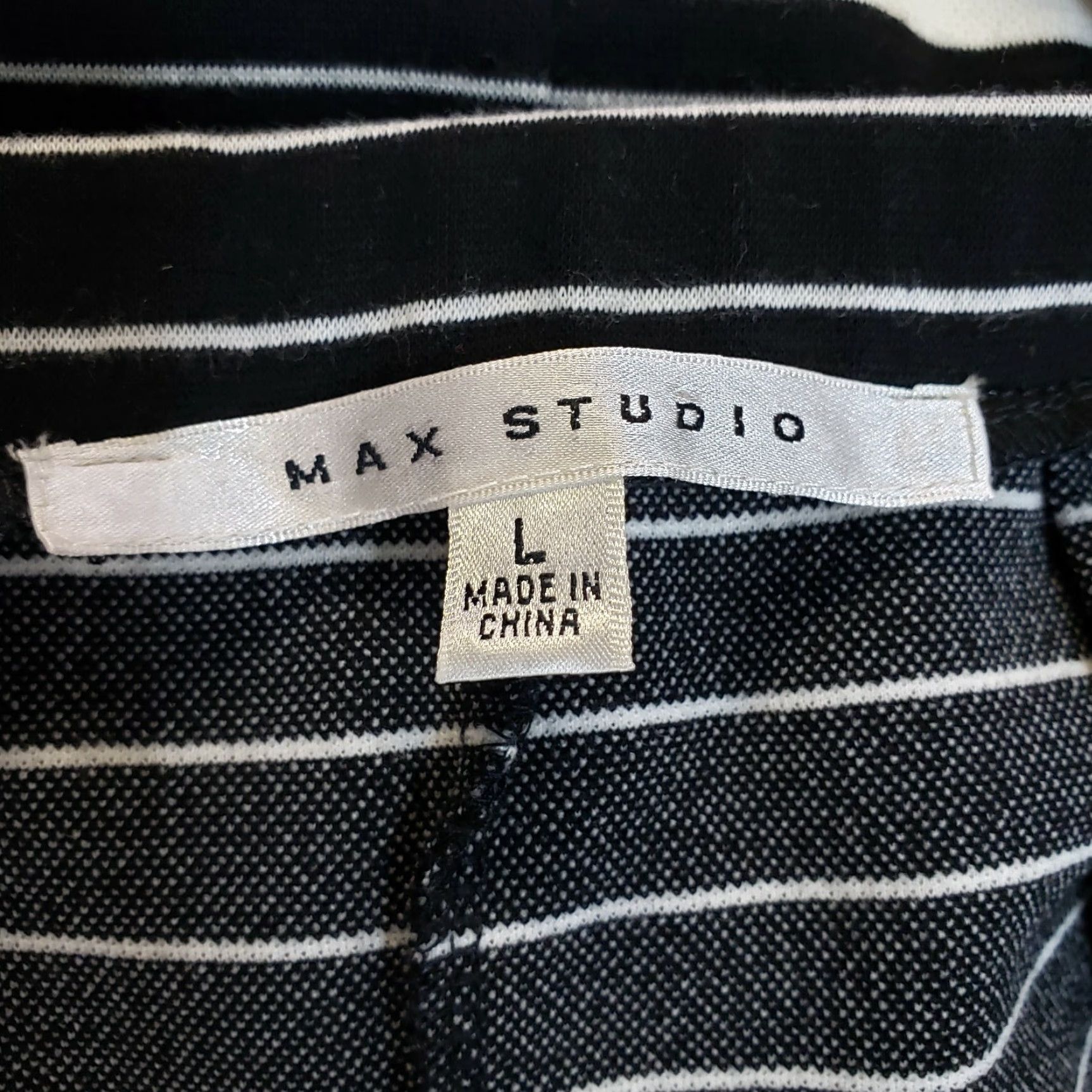 Vintage Max Studio Womens Pleated Skirt L Black White Striped Pull On Skirt Womens Black White Striped Pleated Size L Size 36" / US 14 / IT 50 - 4 Thumbnail
