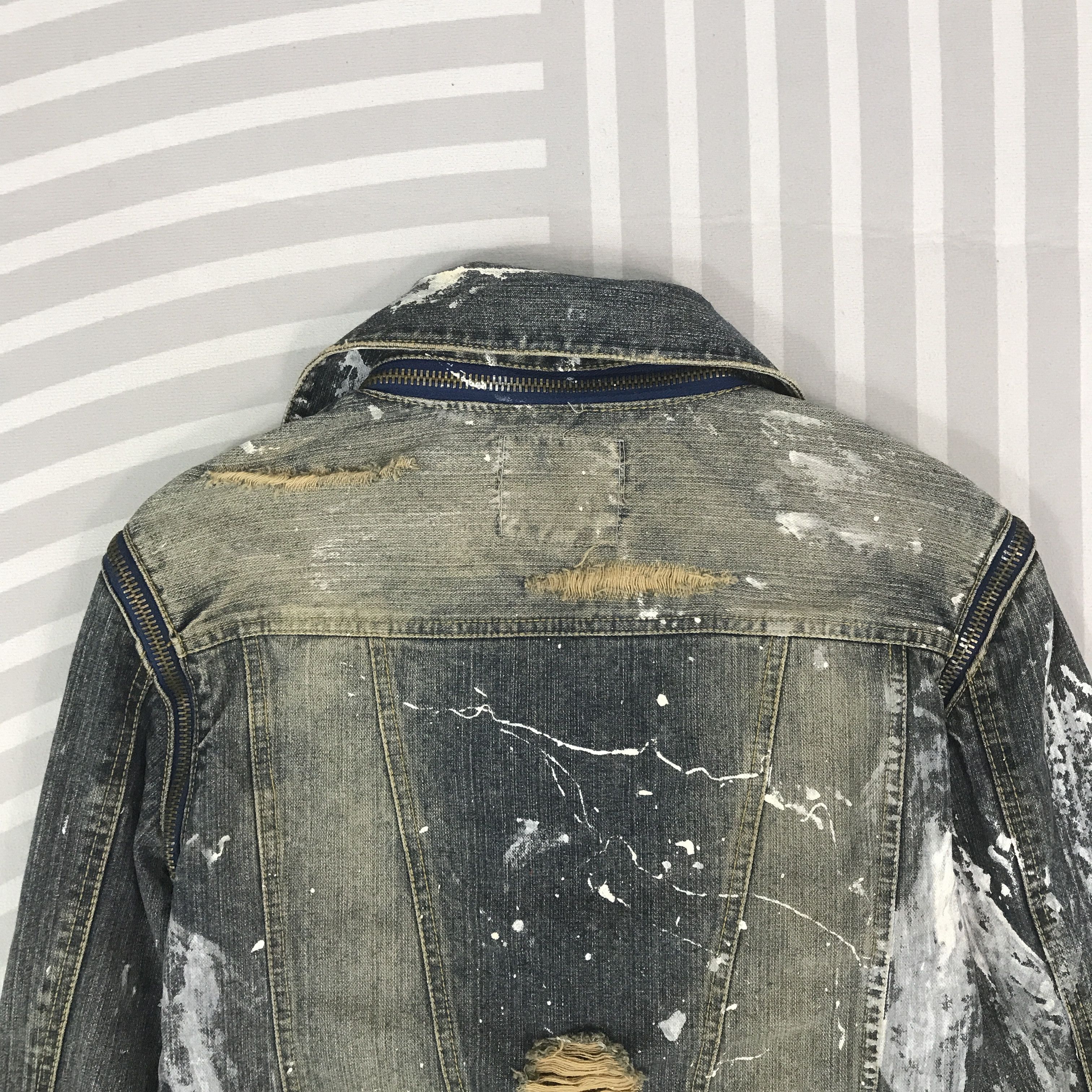 Japanese Brand Vintage Quarterly Denim Distressed zipper punk Jacket Size US M / EU 48-50 / 2 - 4 Thumbnail