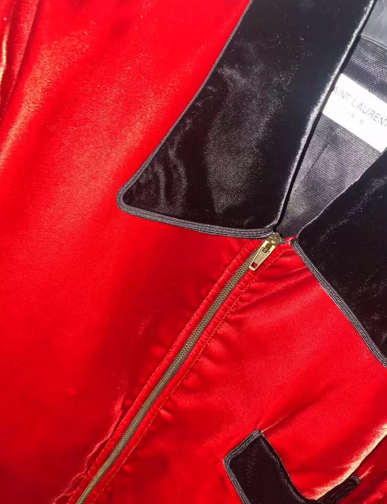 Saint Laurent Paris Saint Laurent Paris 16 FW Red Velvet Court Jacket 2505-Next Size US M / EU 48-50 / 2 - 3 Thumbnail