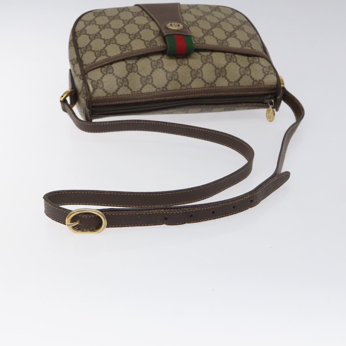 Gucci GUCCI GG Supreme Web Sherry Line Bag Pvc Beige Gold 89 02 Size ONE SIZE - 7 Thumbnail