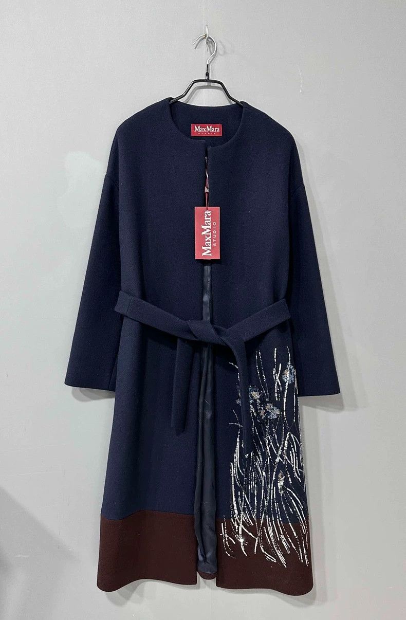 Max Mara Embroidered sequined floral coat