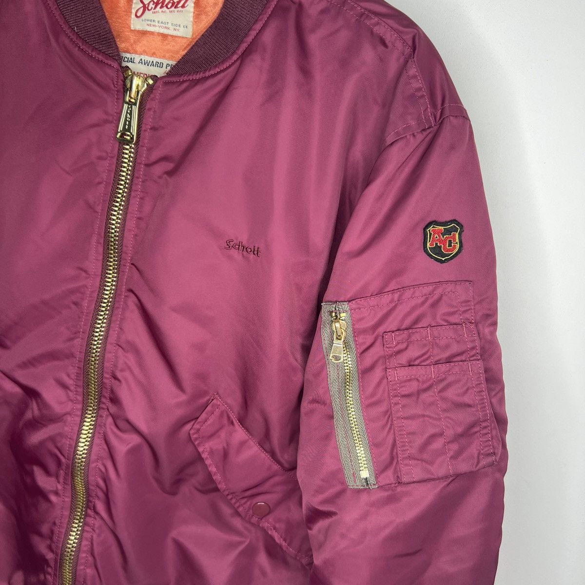 Schott Vintage Schott NYC American College Bomber flyer jacket MA-1 Size US XL / EU 56 / 4 - 4 Thumbnail