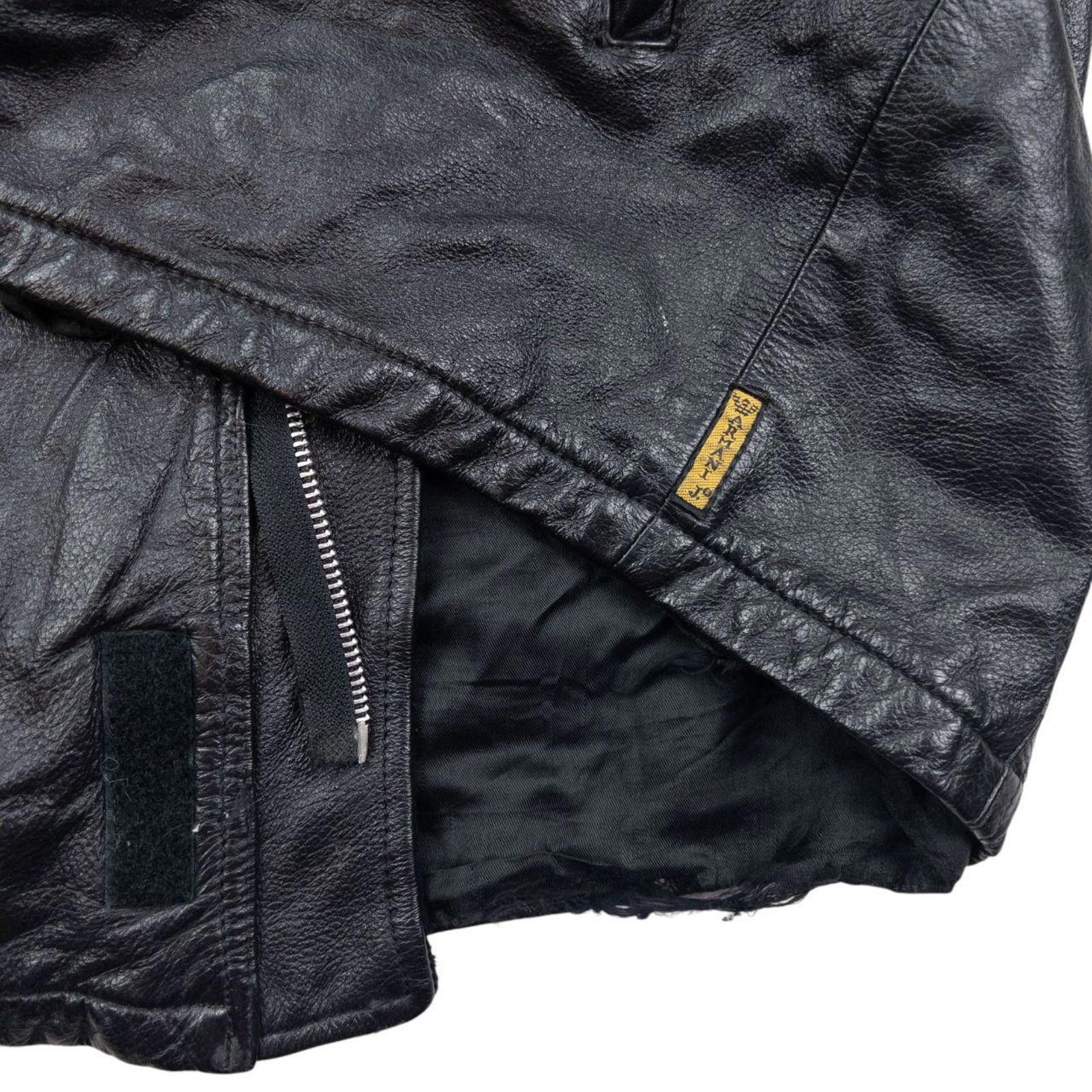 Other Vintage 80s Armani Jeans Zip Up Leather Jacket Size XL Size US XL / EU 56 / 4 - 5 Thumbnail