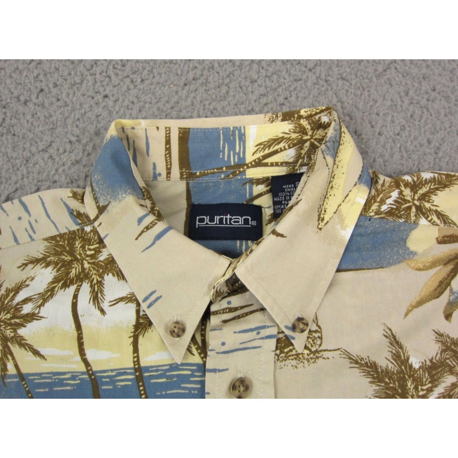 Vintage Puritan Hawaiian Shirt Mens Regular M Short Sleeve Button-Up Yellow Vintage Casual Size US M / EU 48-50 / 2 - 4 Thumbnail