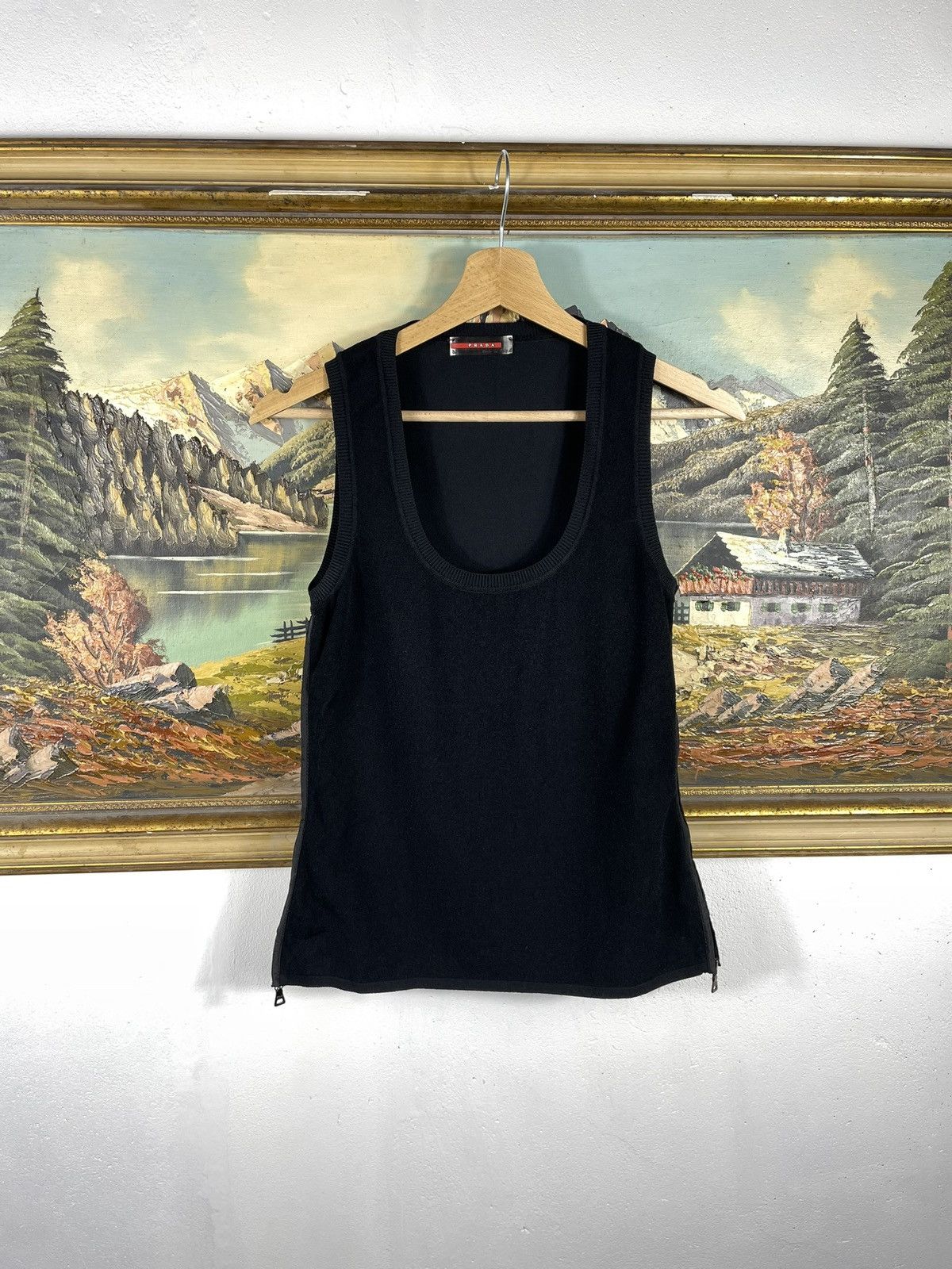 Prada × Vintage Prada Vintage Retro Y2k 00s Nylon Mesh Tank Top Blouse Size M / US 6-8 / IT 42-44 - 1 Thumbnail