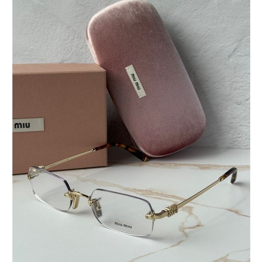 Miu Miu NEW MIU MIU MU56ZS 5AK40D Gold Orange Mirror Silver