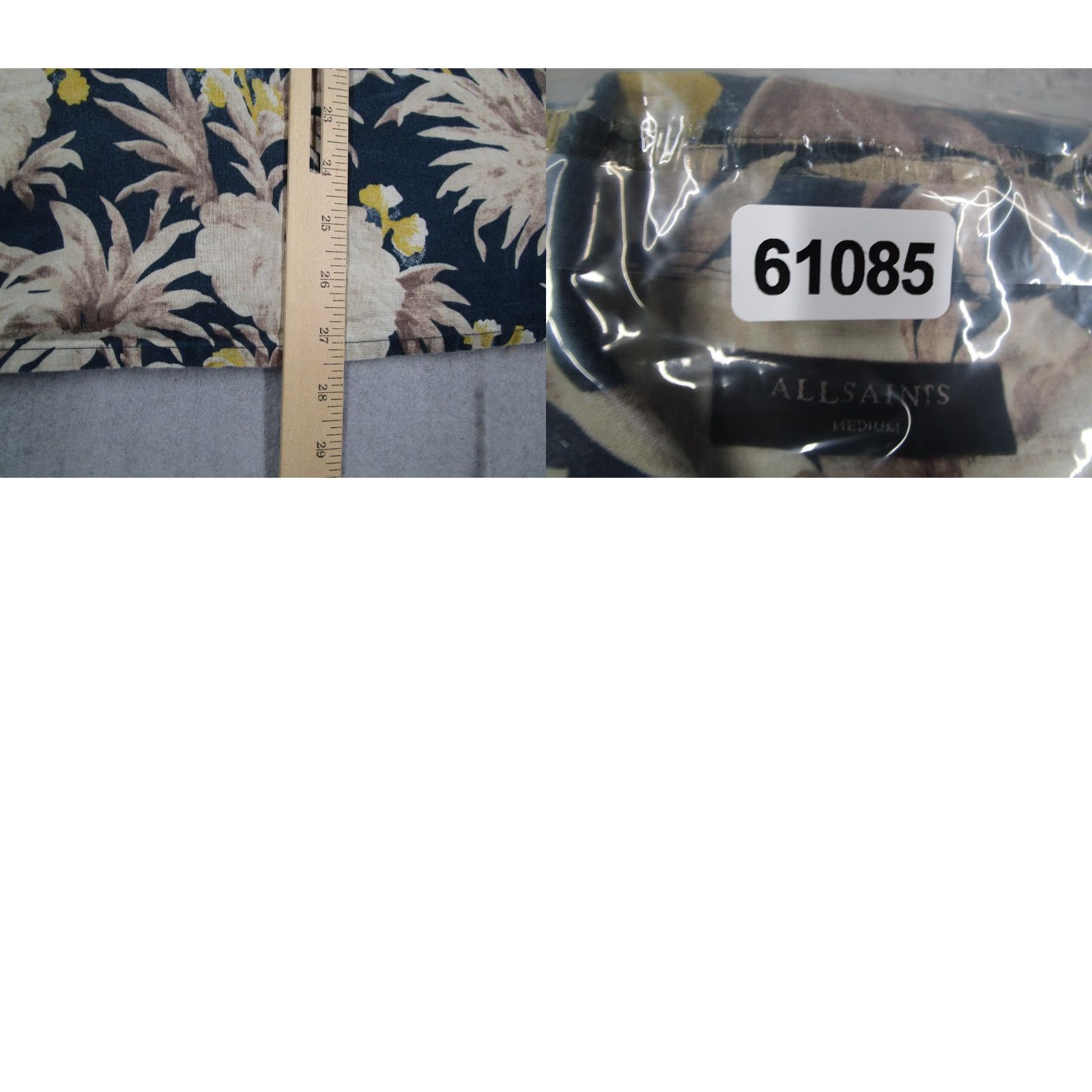 Allsaints AllSaints Shirt Mens M Multicolor Floral Linen Blend Button Up Hawaiian Casual Travel Short Sleeve Size US M / EU 48-50 / 2 - 8 Thumbnail