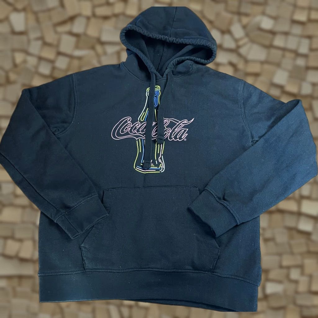 Vintage Coca-Cola Hoodie Women's Medium Black Pullover Drawstring Modern Womens Size M / US 6-8 / IT 42-44 - 1 Thumbnail