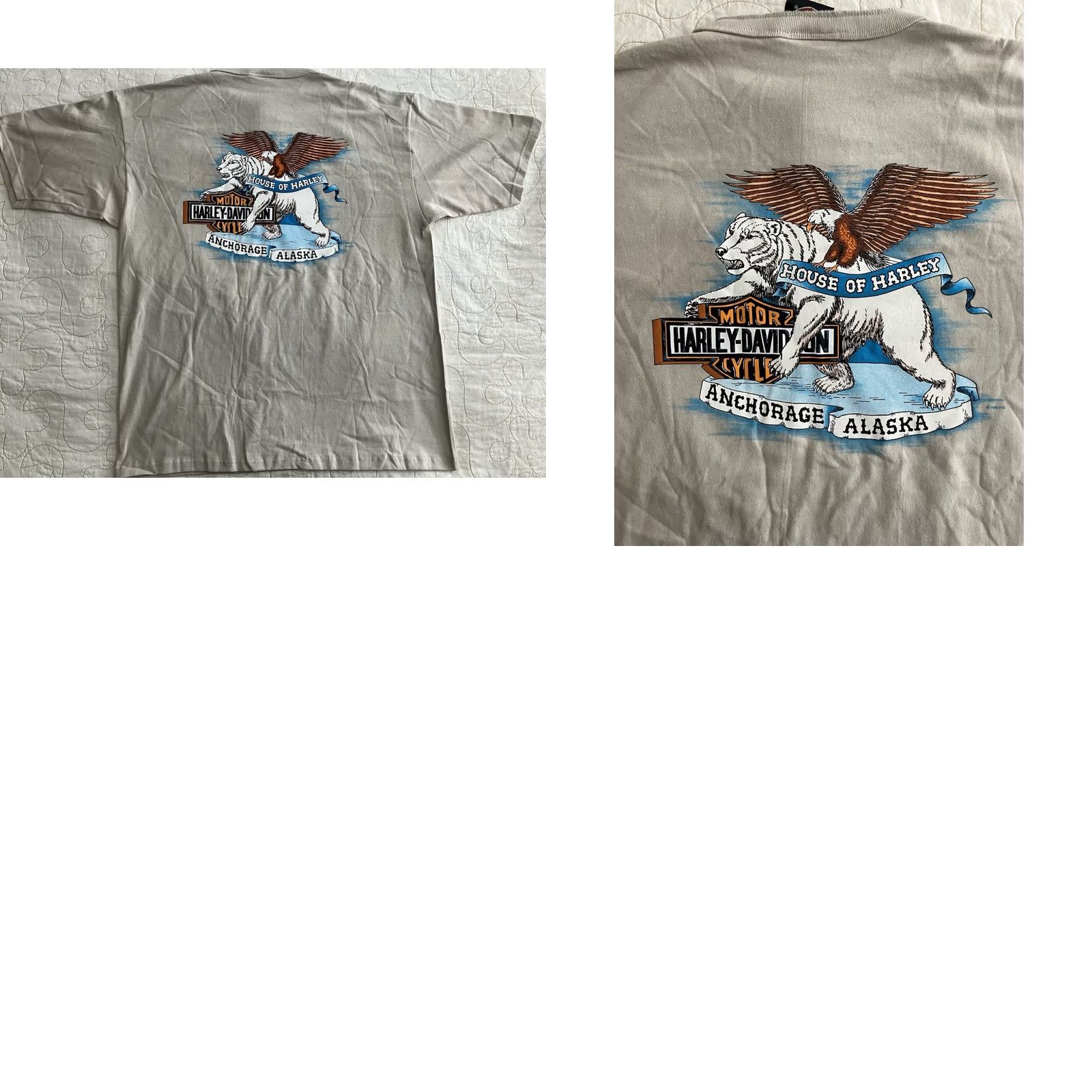 Harley Davidson VINTAGE Harley Davidson Shirt 90s XL Anchorage Alaska Polar Bear Eagle Mens Size US XL / EU 56 / 4 - 8 Thumbnail