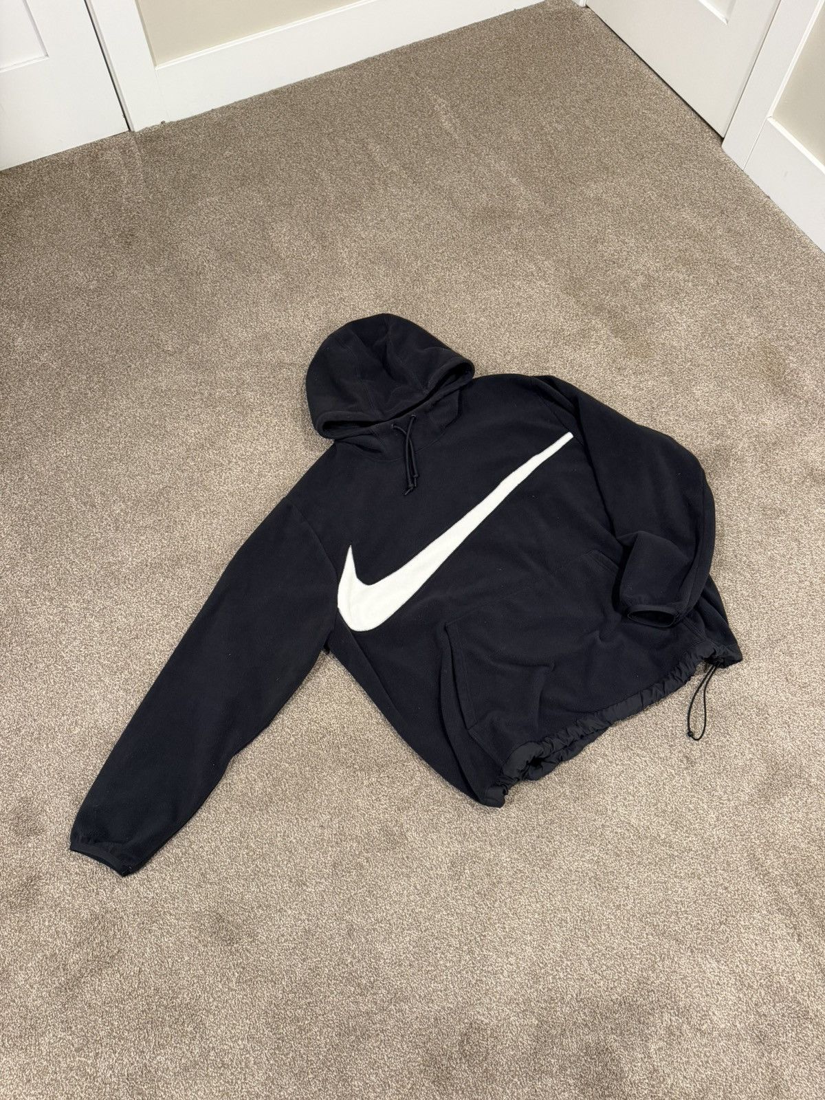 Vintage NIKE BIG LOGO TEDDY FLEECE HOODIE Size US XL / EU 56 / 4 - 2 Thumbnail
