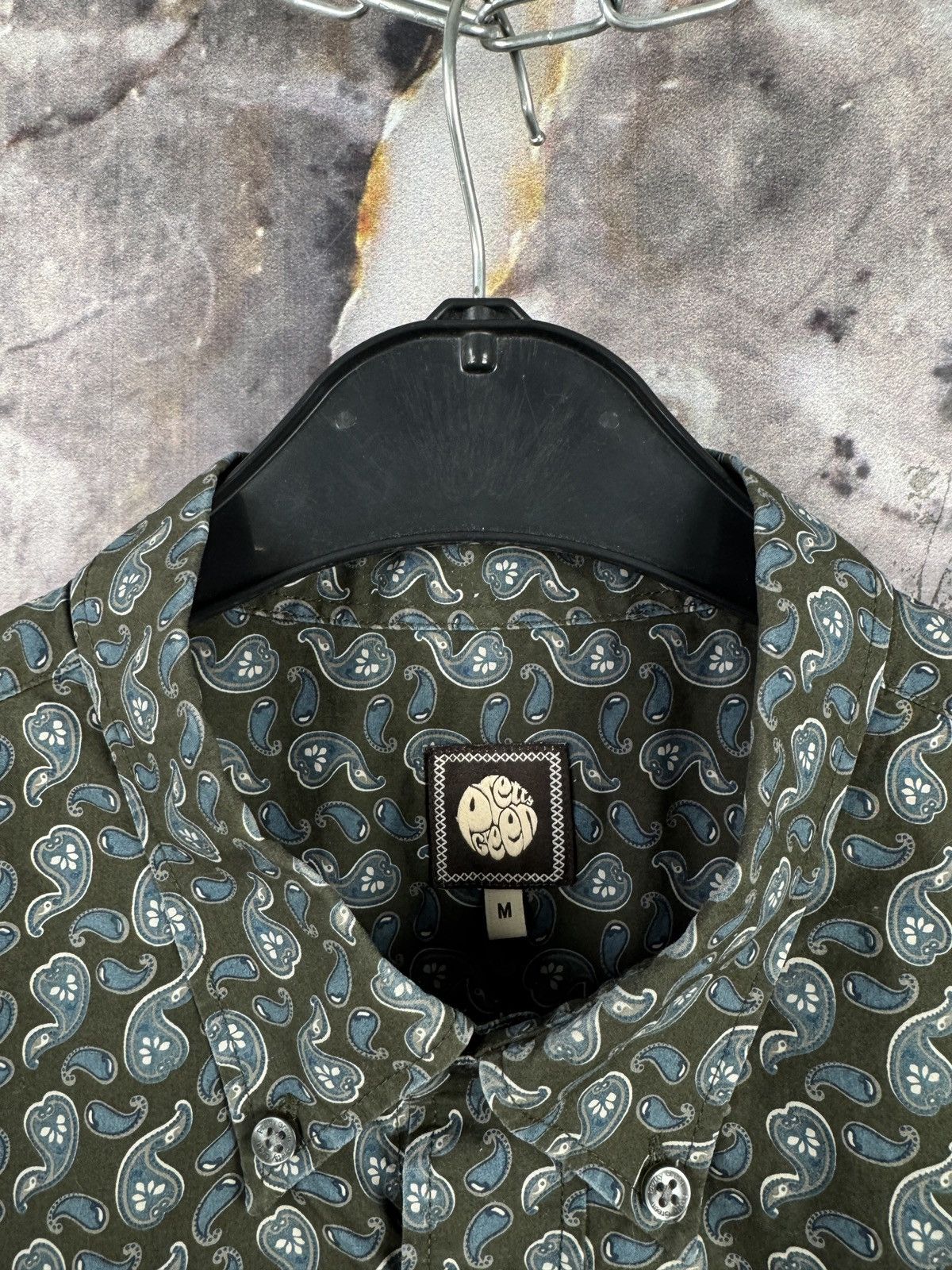 Pretty Green Pretty Green Paisley Print Button Up Shirt Green Long Sleeve Size US M / EU 48-50 / 2 - 6 Thumbnail