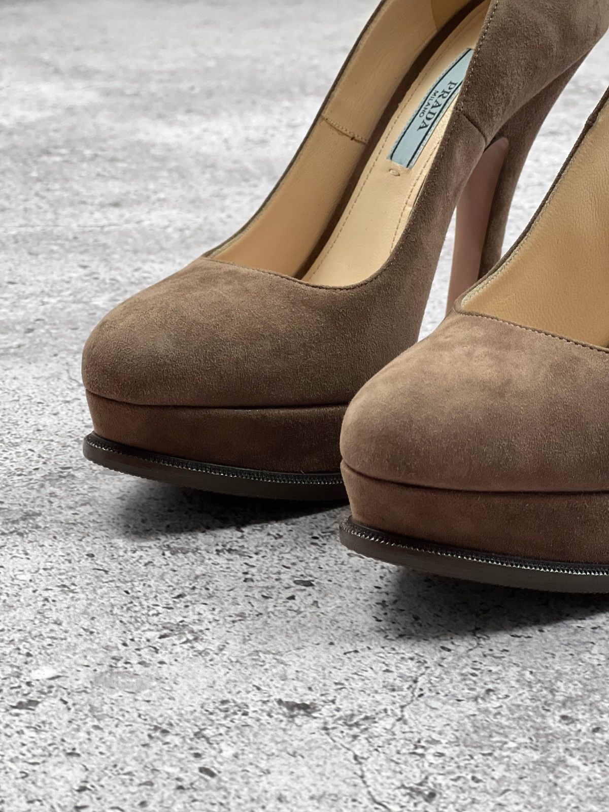 Prada Prada Camoscio Platform Heels Pumps Size US 7.5 / IT 37.5 - 4 Thumbnail
