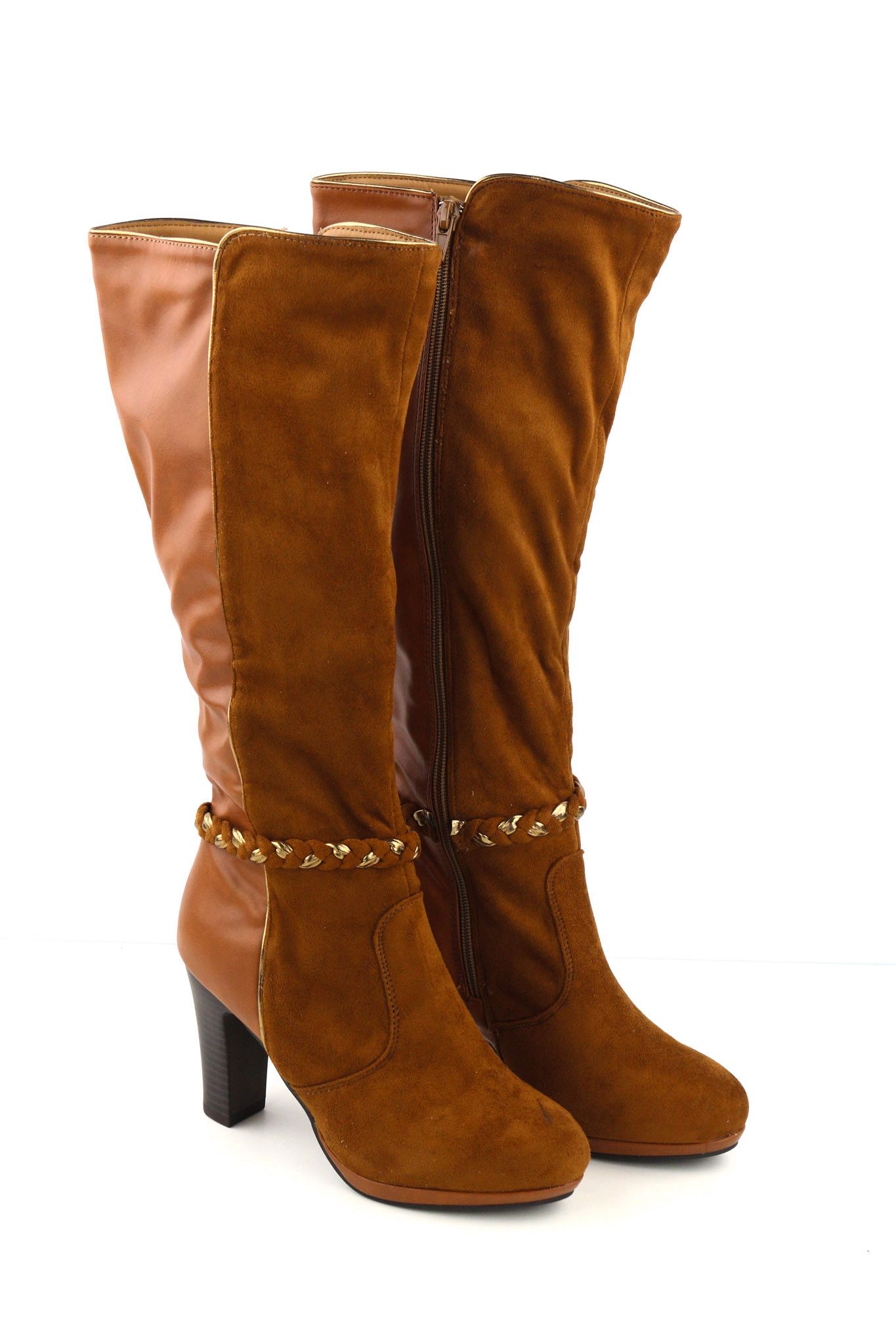 Other EU36 Brown Leather Heels Shoes 80826 Size US 5 / IT 35 - 2 Thumbnail