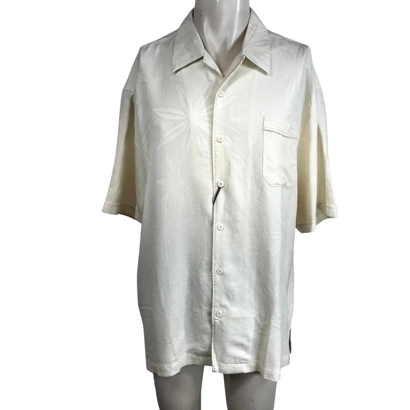 Vintage VINTAGE Jamaica Jaxx Cream Silk Floral Print Short Sleeve Button Up Shirt Mens XXL Size US XXL / EU 58 / 5 - 2 Thumbnail