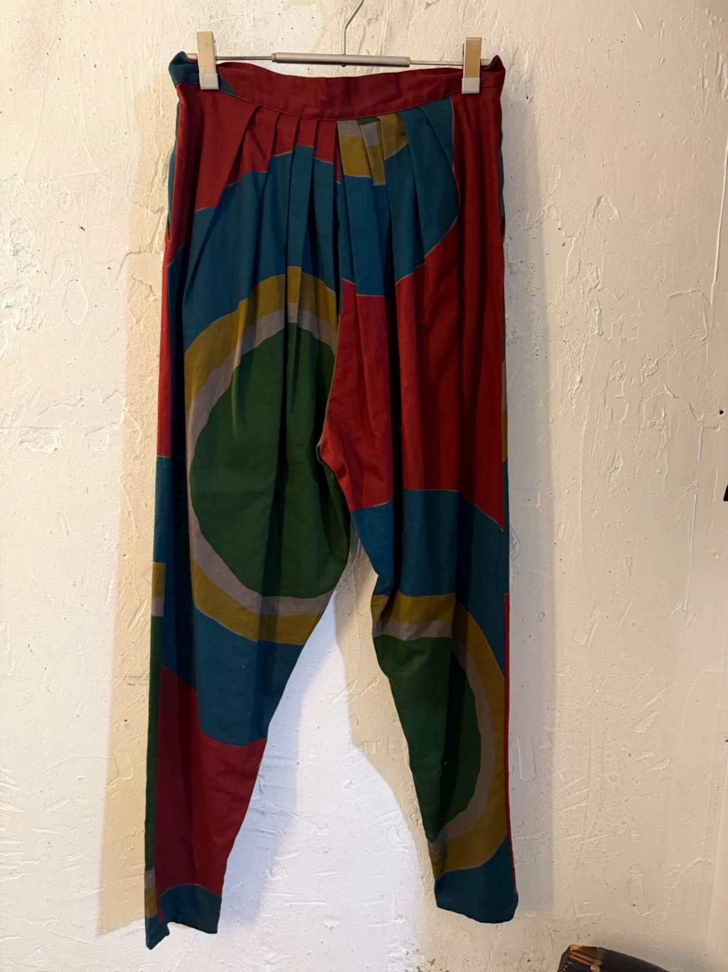Kenzo 1983ss Geo Print Cotton-Linen Trousers S-M, Men's (Size 30) — image 6 of 6