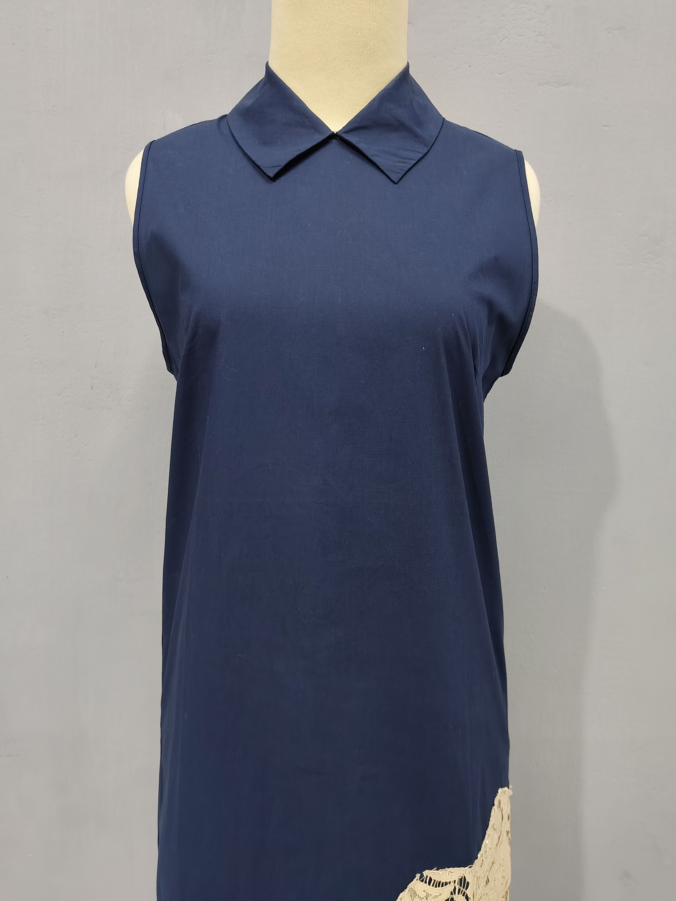 MSGM MSGM 🇮🇹 Minimalist Contrast Lace Sleeveless Dress Size M / US 6-8 / IT 42-44 - 2 Thumbnail