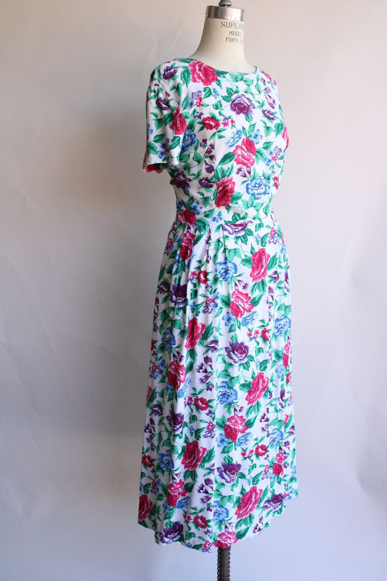 Vintage Vintage 1980's Dress with Pockets, Tareti Howard Levi Floral Size L / US 10 / IT 46 - 3 Thumbnail