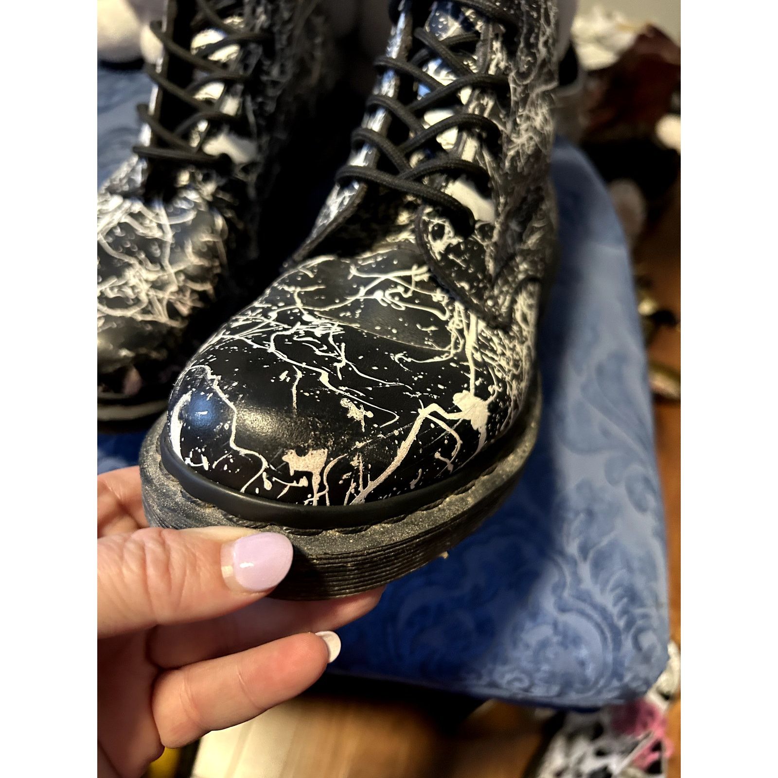 Dr. Martens Dr Martens 14610 Black Paint Splatter Mid Calf Size 8/EU 39 Size US 8 / IT 38 - 5 Thumbnail