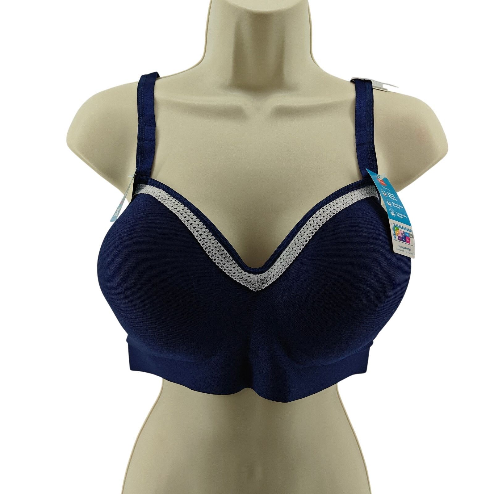 Hanes Hanes Foam Evolution Wireless Bra SmoothTec Band NavyGrey XL Size ONE SIZE - 1 Thumbnail