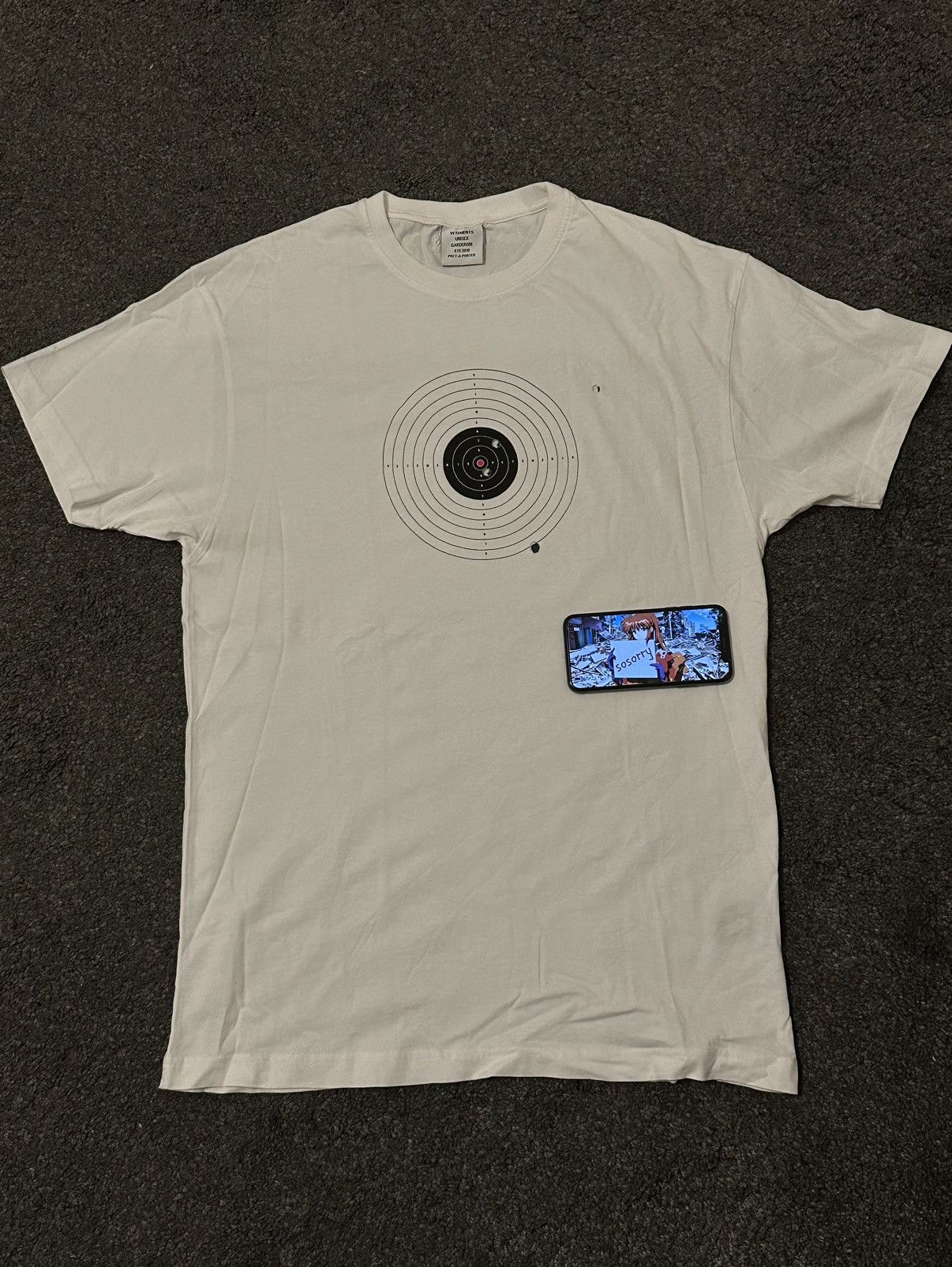 image of Vetements Target T-Shirt in White, Men's (Size XS)