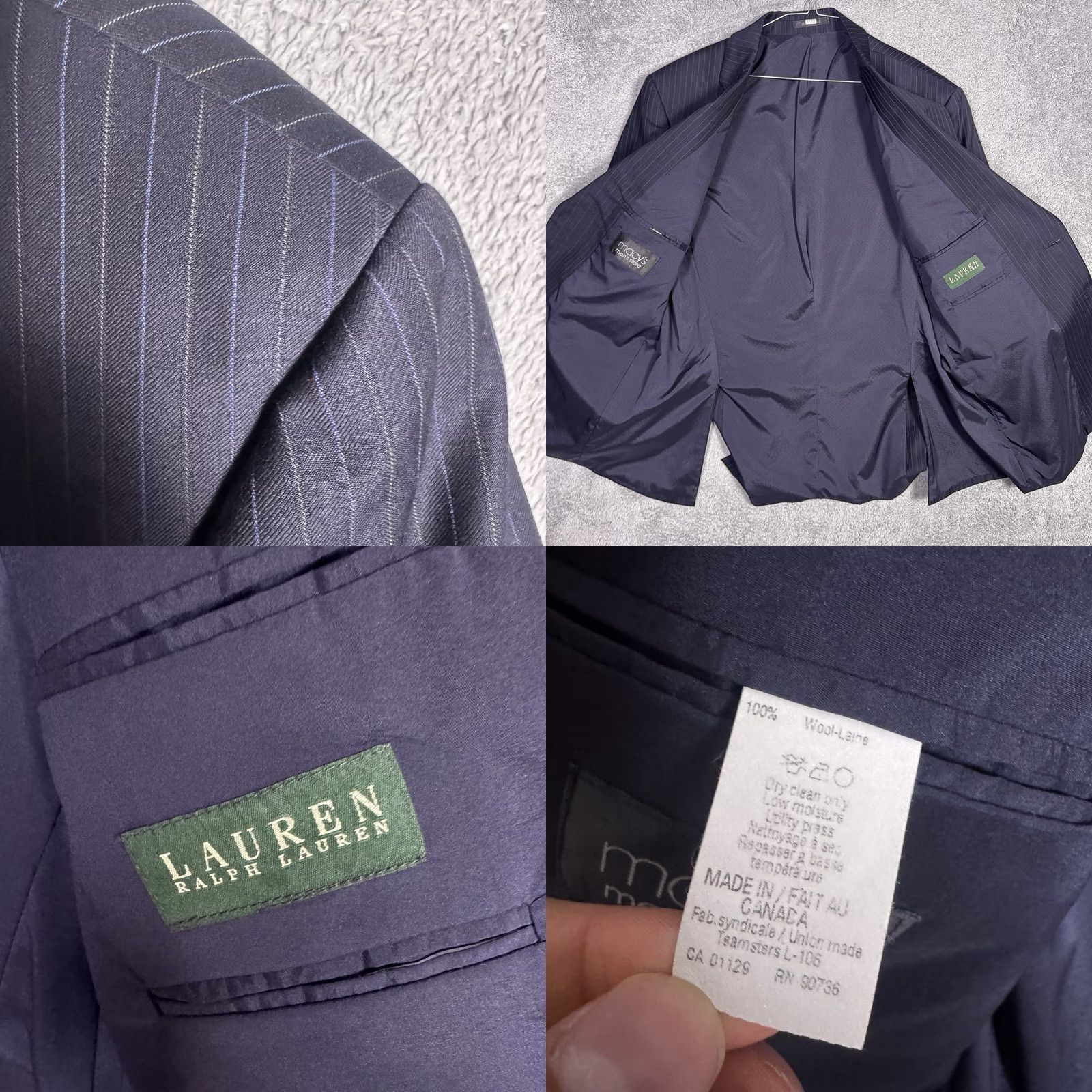 Ralph Lauren Ralph Lauren Mens Pinstripe Suit 46R 38x29 Set - Business Formal - 2 Piece Size 46R - 8 Thumbnail