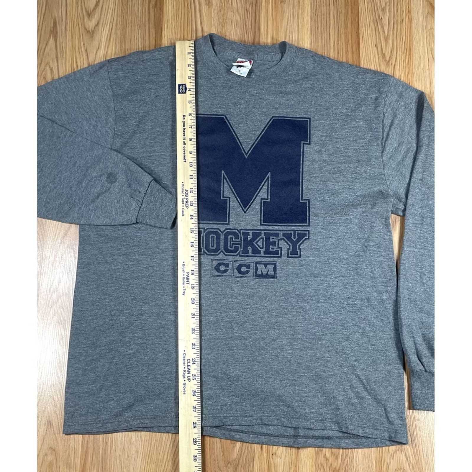 Soffe VTG Soffe T-Shirt Mens XL Gray Long Sleeve Cotton Polyester CrewNeck M Hockey CCM Size US XL / EU 56 / 4 - 4 Thumbnail