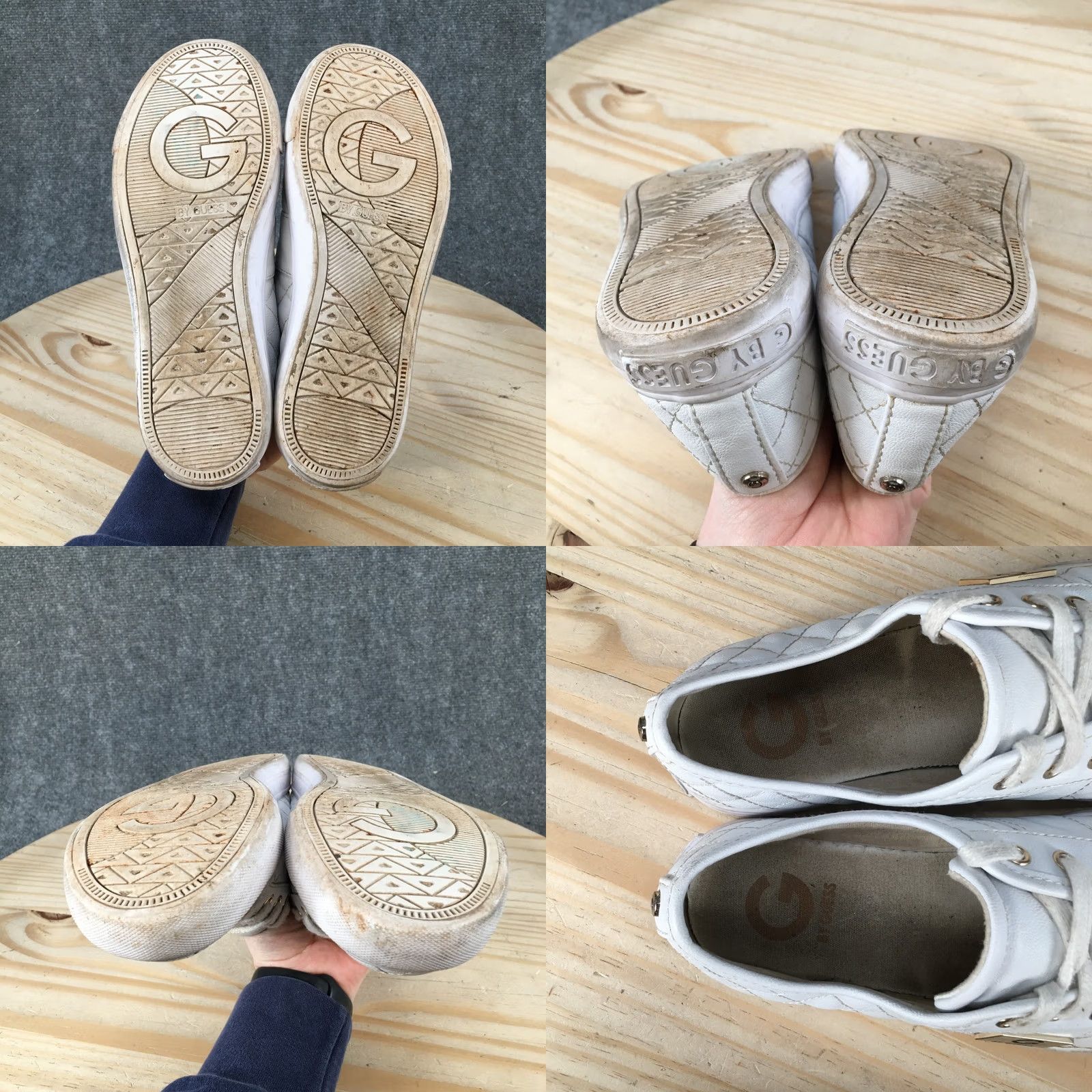 Guess G by GUESS Adie Quilted Low Top Sneakers Womens 7.5 M White Faux Leather Sneaker Shoes Casual Size M / US 6-8 / IT 42-44 - 9 Thumbnail