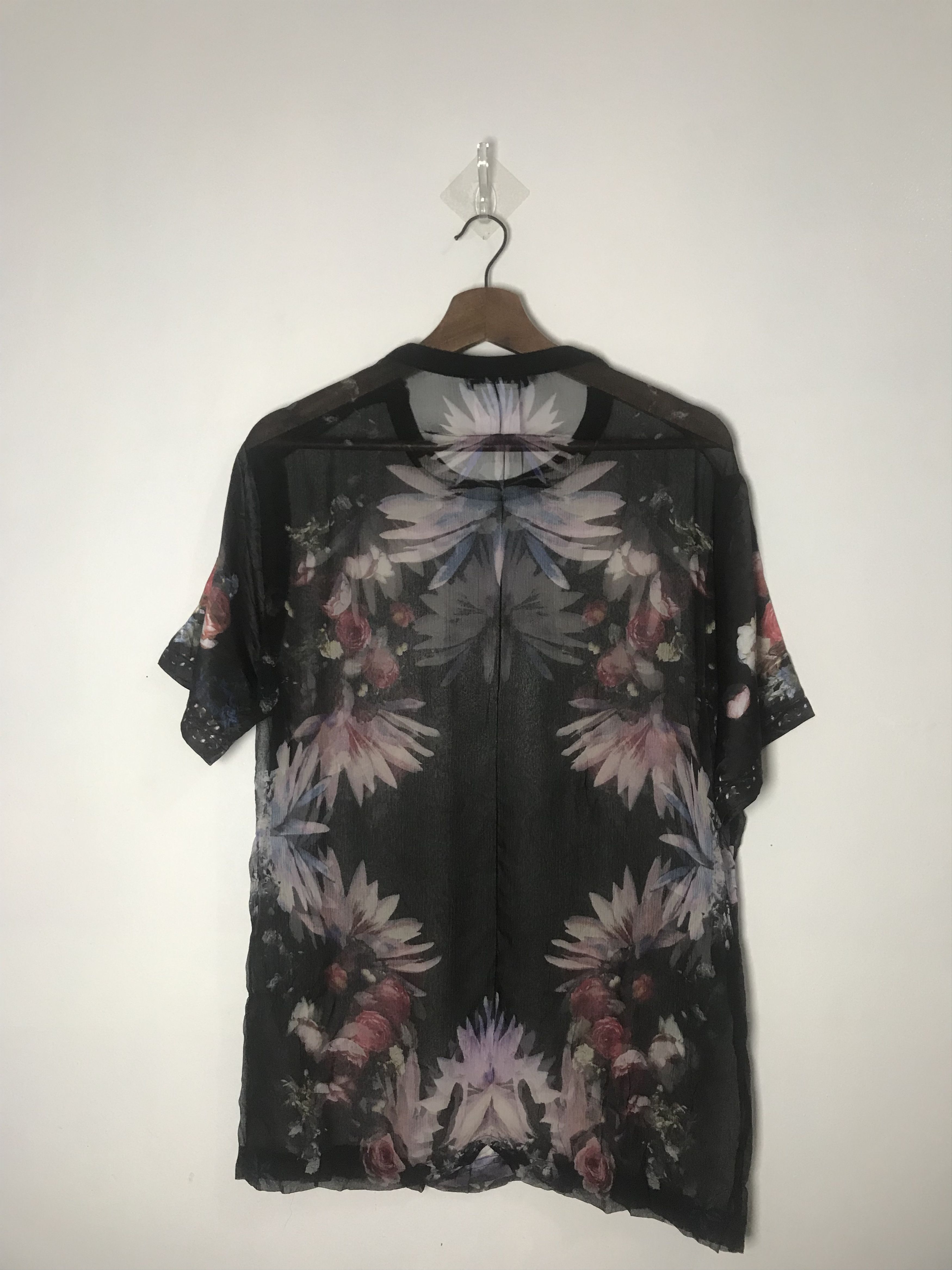 Givenchy Givenchy Black Floral Printed Silk Chiffon Size M / US 6-8 / IT 42-44 - 6 Thumbnail