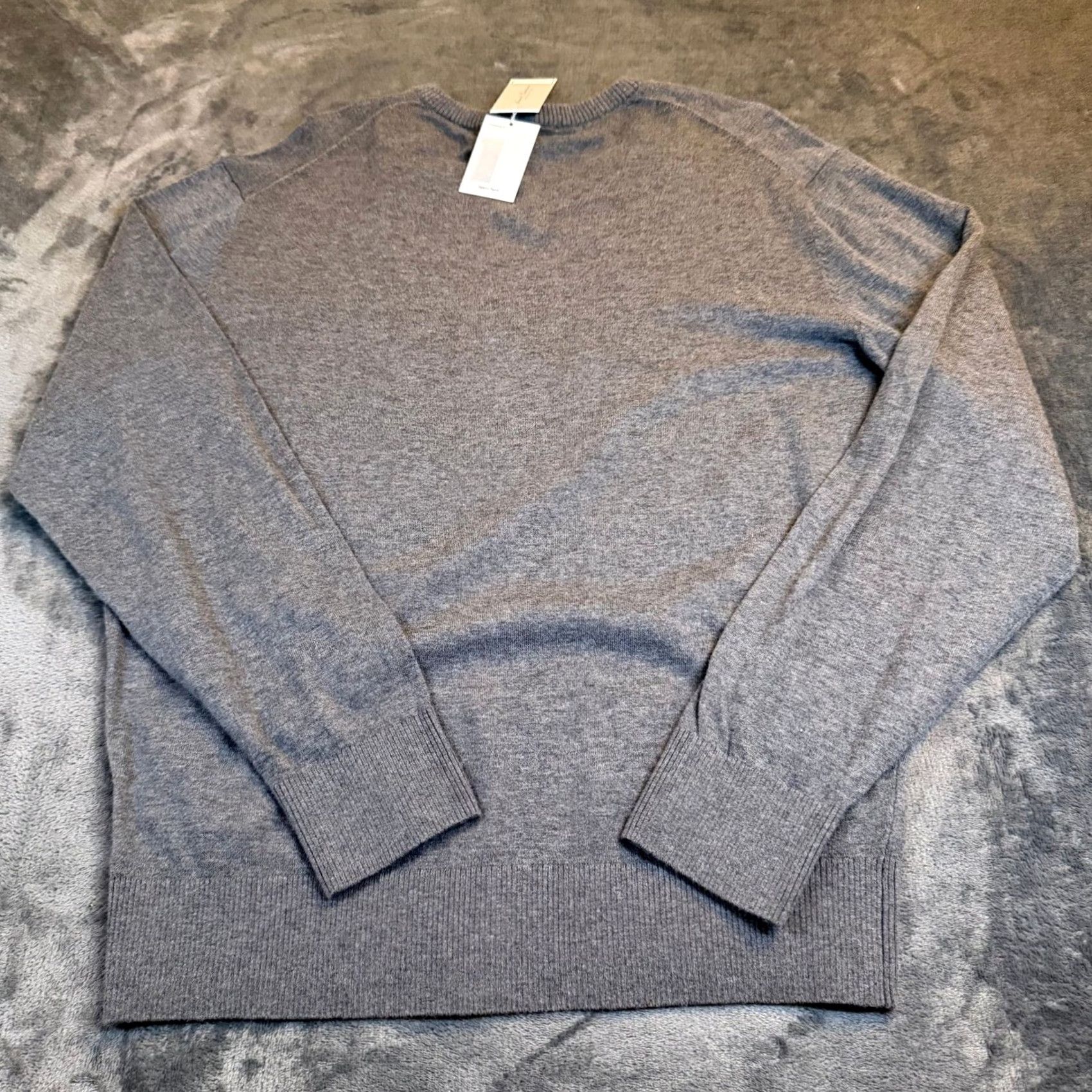 Cremieux Daniel Cremieux Supima Cotton Cashmere V-Neck Sweater Grey Mens L NWT Size US L / EU 52-54 / 3 - 4 Thumbnail