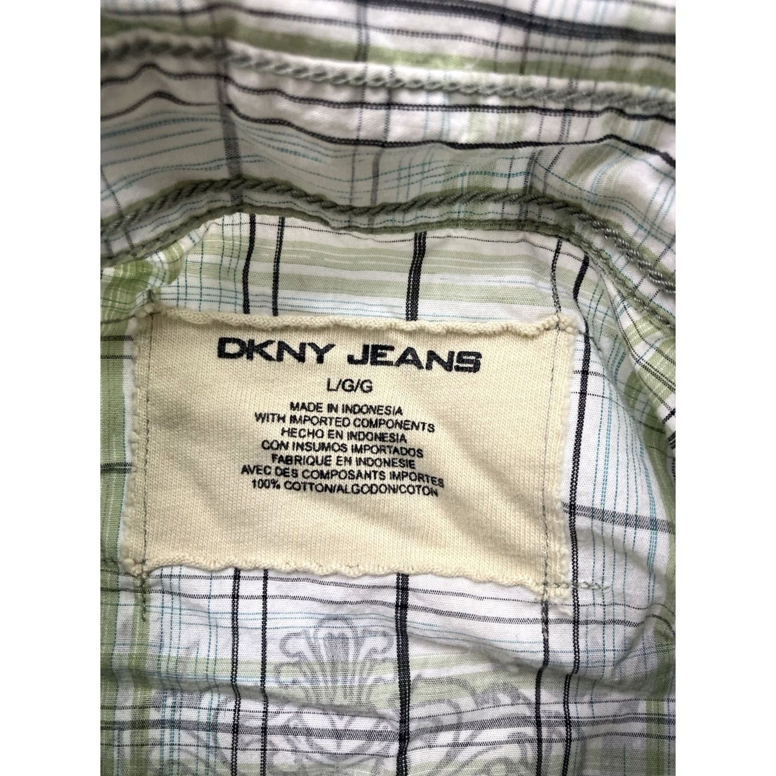DKNY VINTAGE DKNY Rock & Roll NYC Car Guitar Print Plaid Shirt Men Large Green Long Sleeve Size US L / EU 52-54 / 3 - 5 Thumbnail
